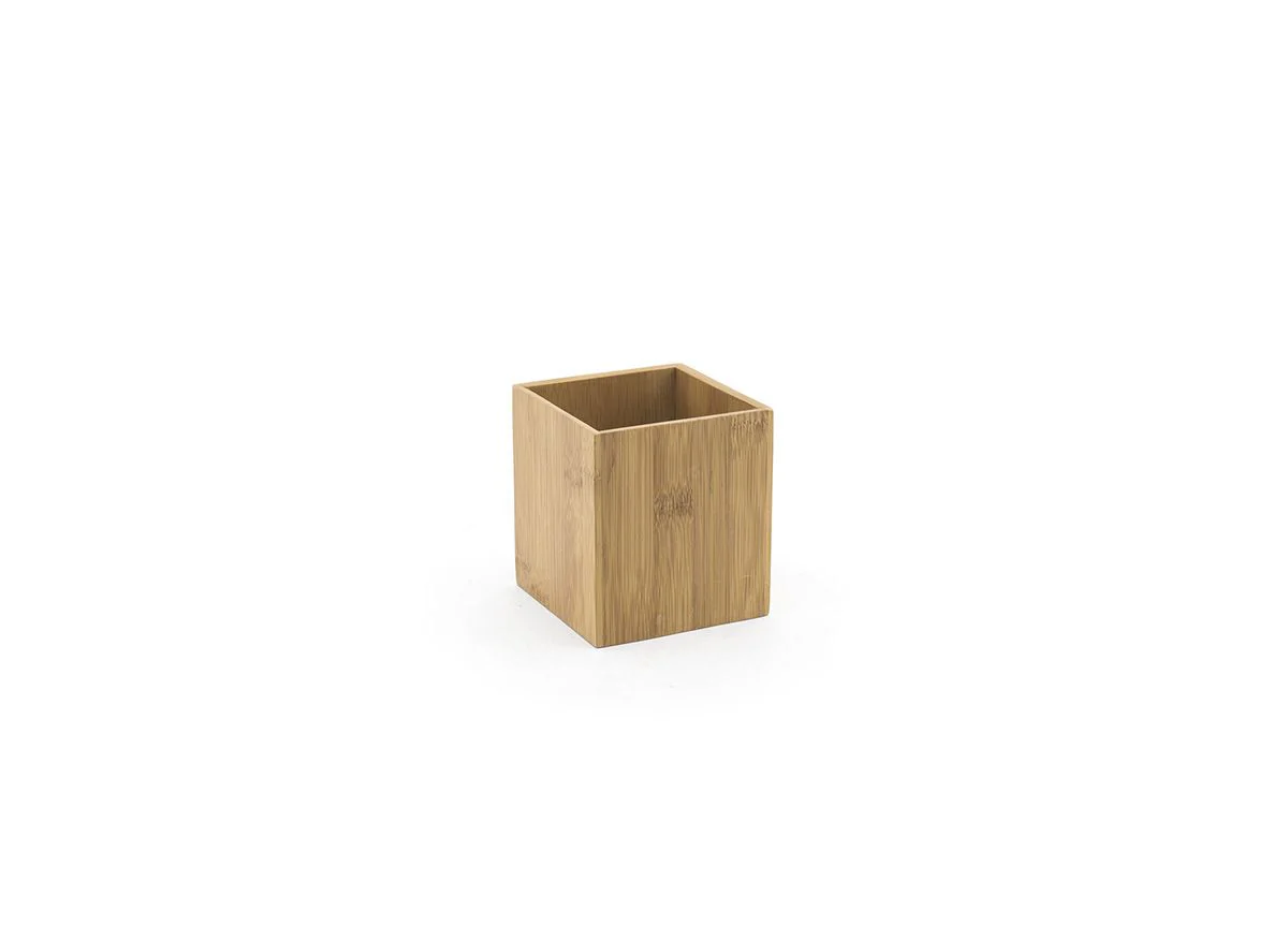 FOH Square Bali Bamboo Holder, Natural, 3.75",  6 ct - Image 2