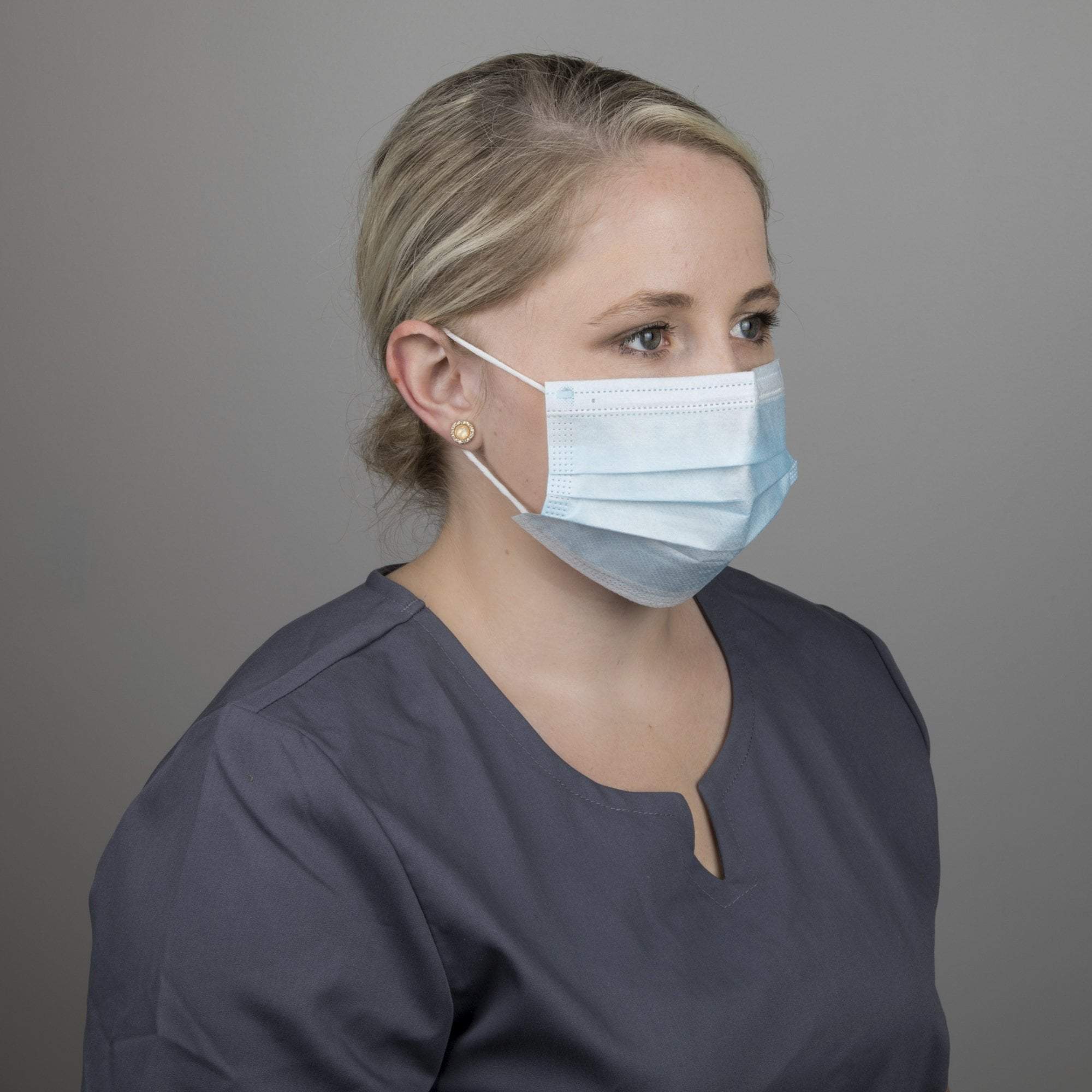 3-Ply Disposable Face Mask, Blue, 50 ct. - Image 3