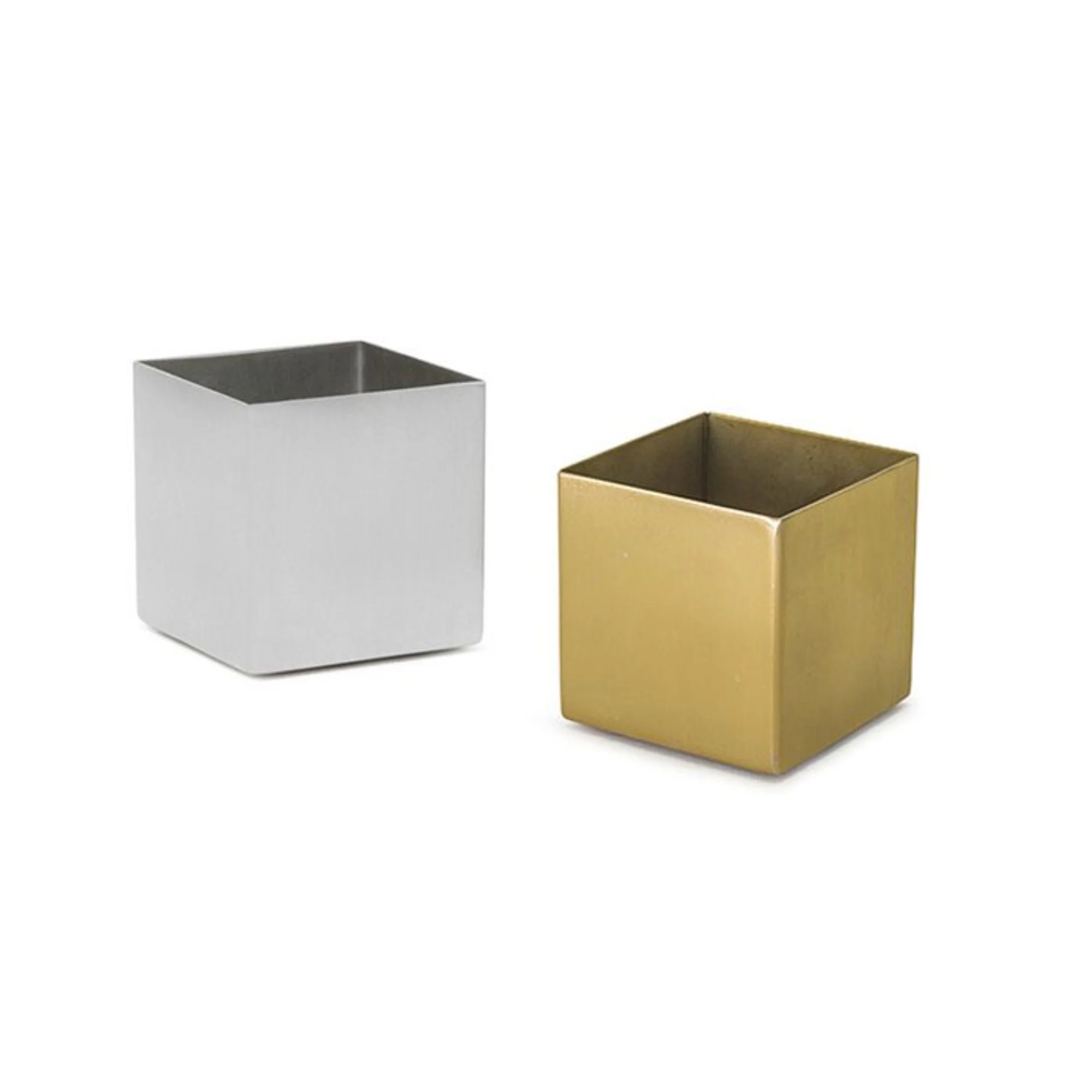 FOH Square Brushed Stainless Holder, 4 oz, 6 ct