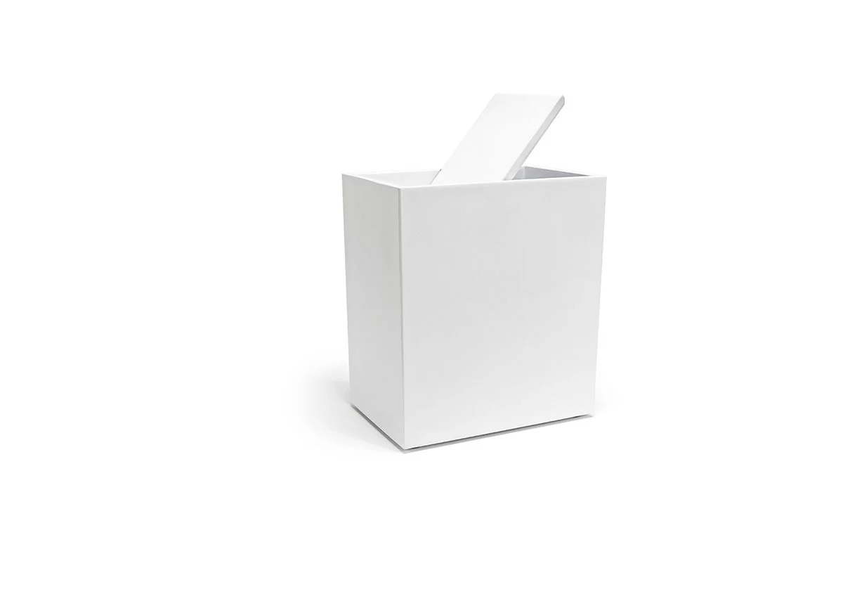 FOH New York Waste Bin with Lid, Snow, 7 qt, 2 ct