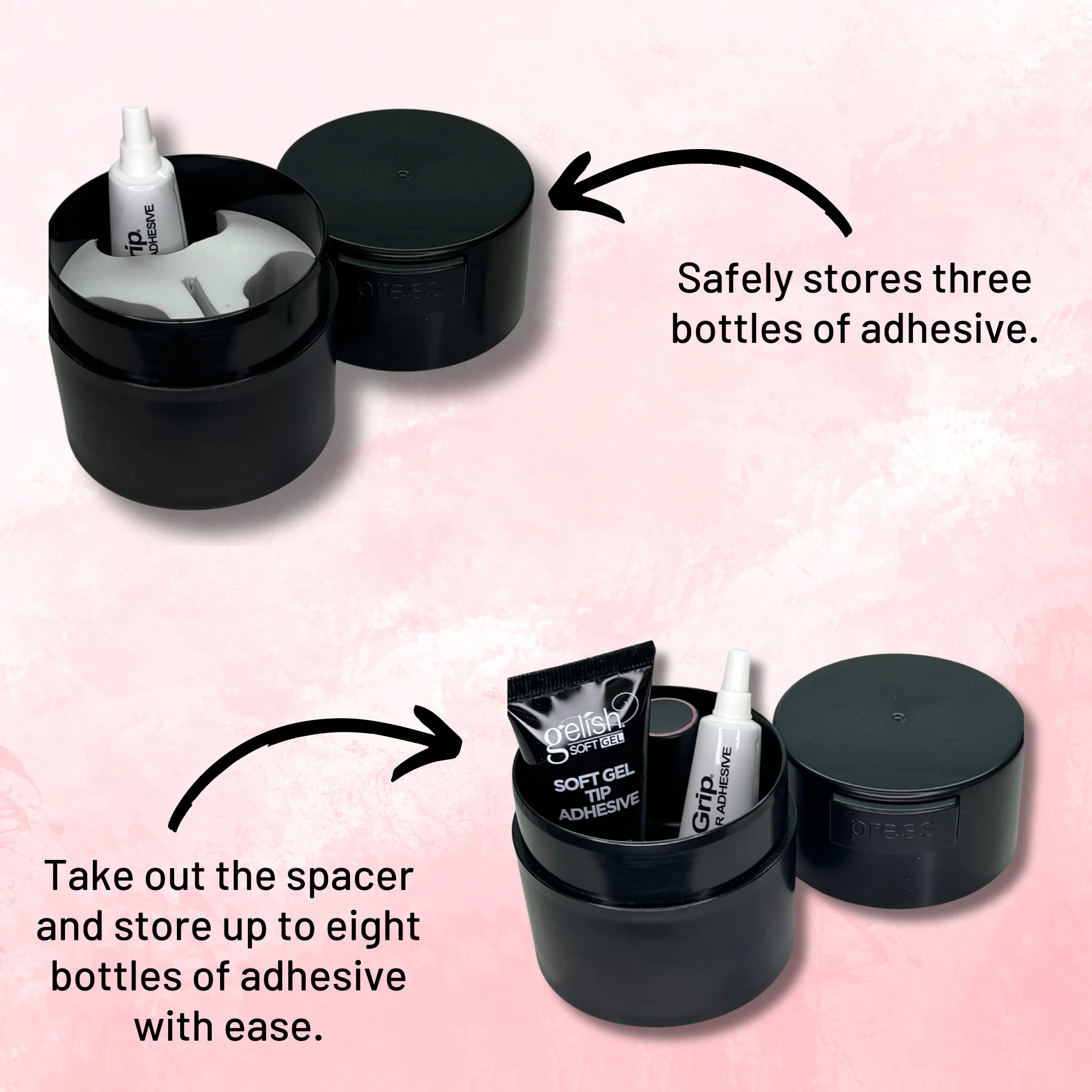 Adhesive Container, Black, 1 Ct. - Image 2