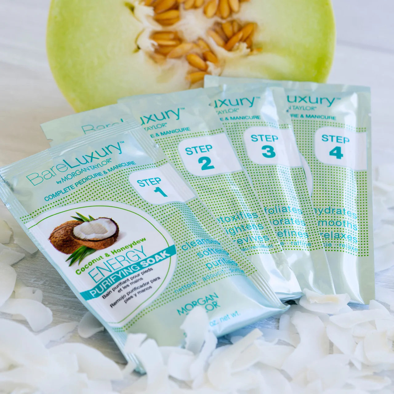 BareLuxury by Morgan Taylor, Complete Mani Pedi Packet, Energy Coconut & Honeydew, 4 pk - Image 2