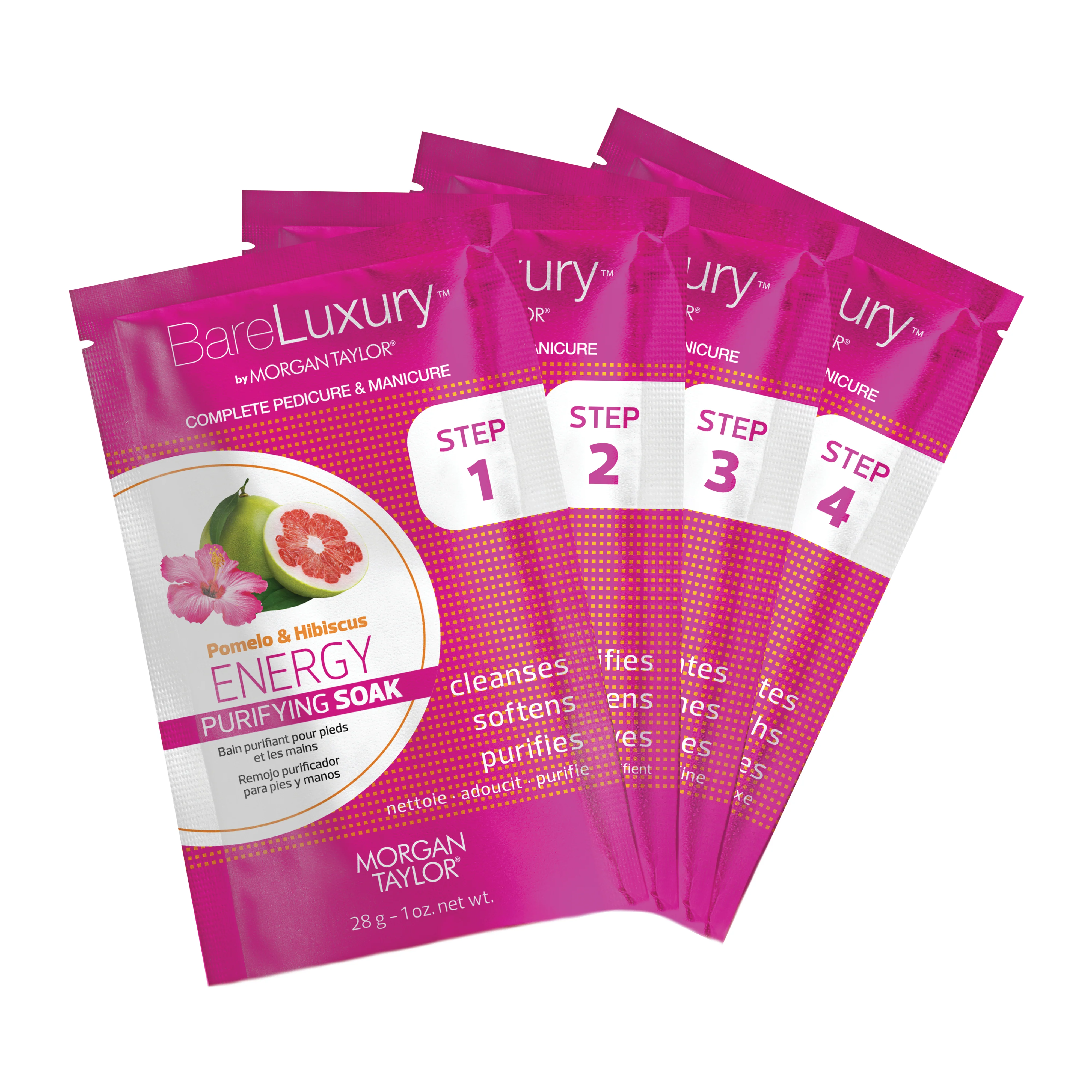 BareLuxury by Morgan Taylor, Complete Mani Pedi Packet, Pomelo & Hibiscus, 4 pk - Image 2