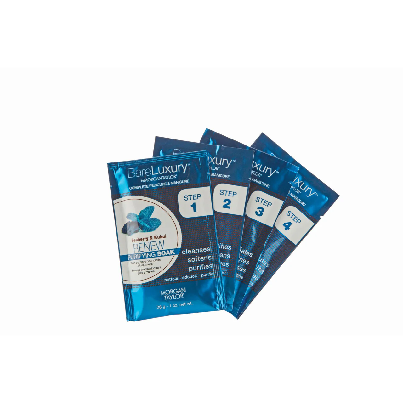 BareLuxury by Morgan Taylor, Complete Mani Pedi Packet, Renew Seaberry & Kukui, 4 pk - Image 2