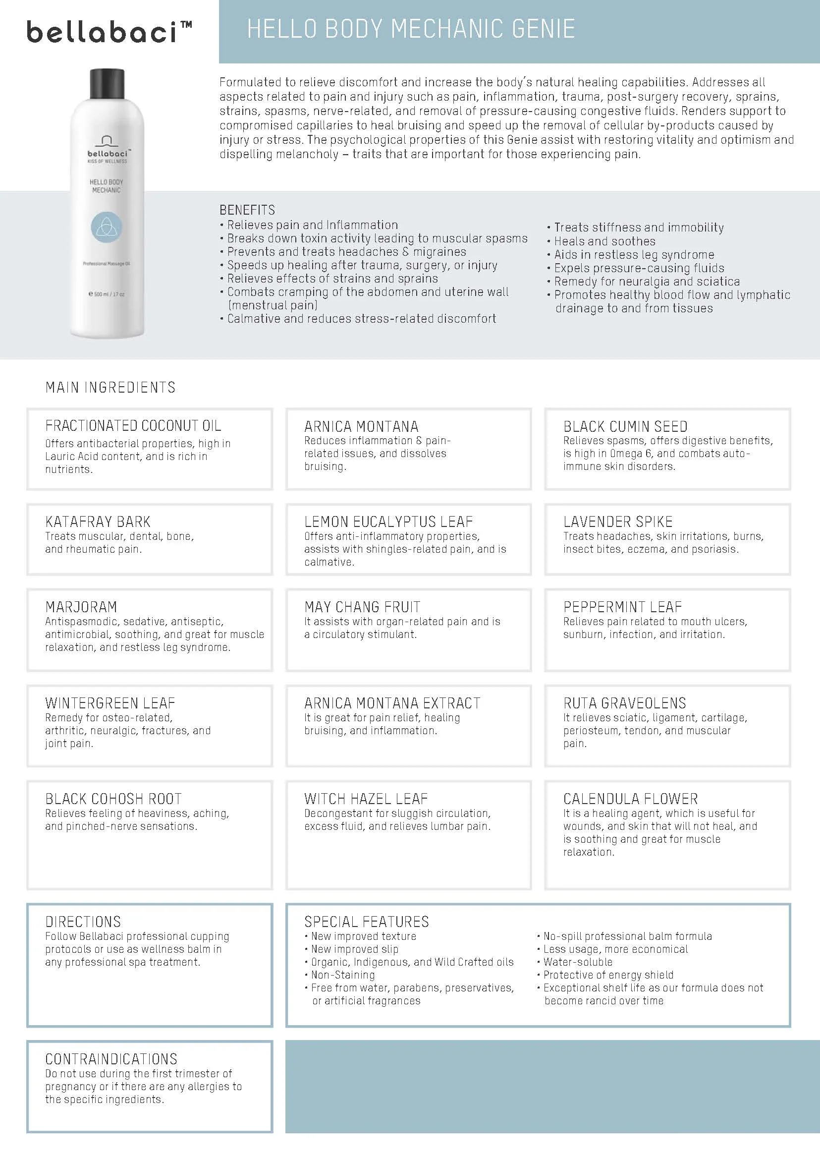Bellabaci Hello Body Mechanic Professional Wellness Oil, 17 fl oz - Image 2
