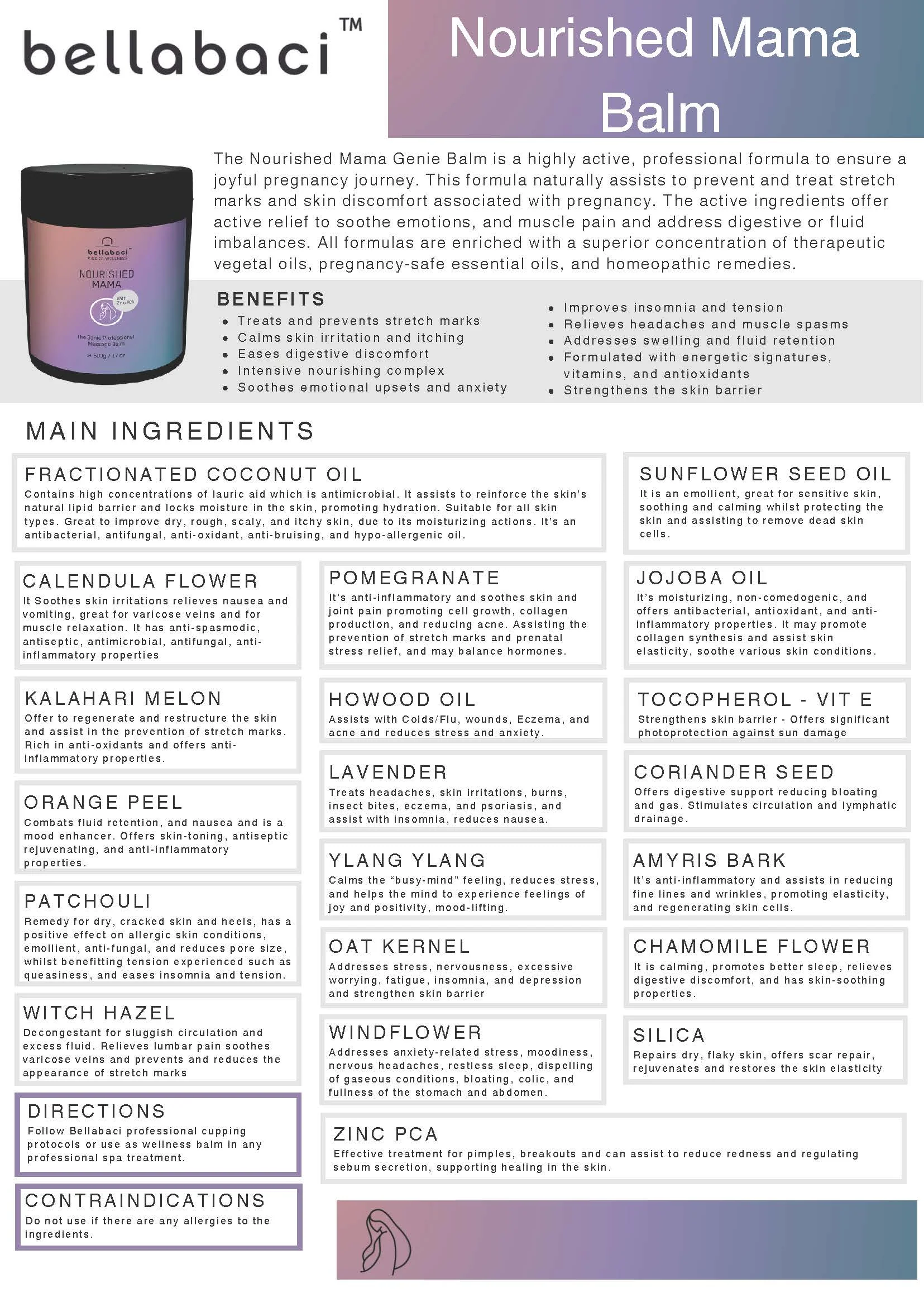 Bellabaci Nourished Mama Pregnancy Wellness Balm, 17.63 oz - Image 3