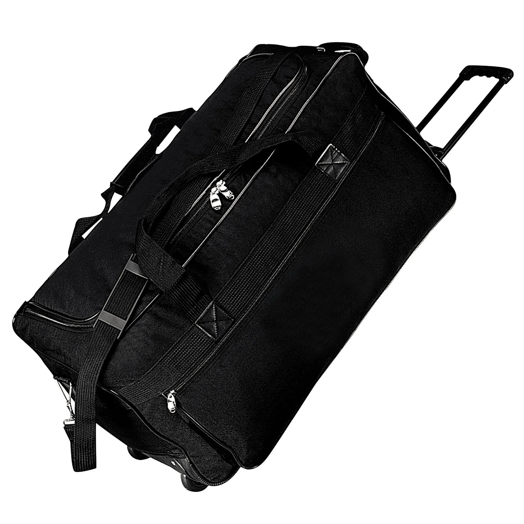 Black Duffle Bag with Wheels, 25"Lx13"Hx11"D