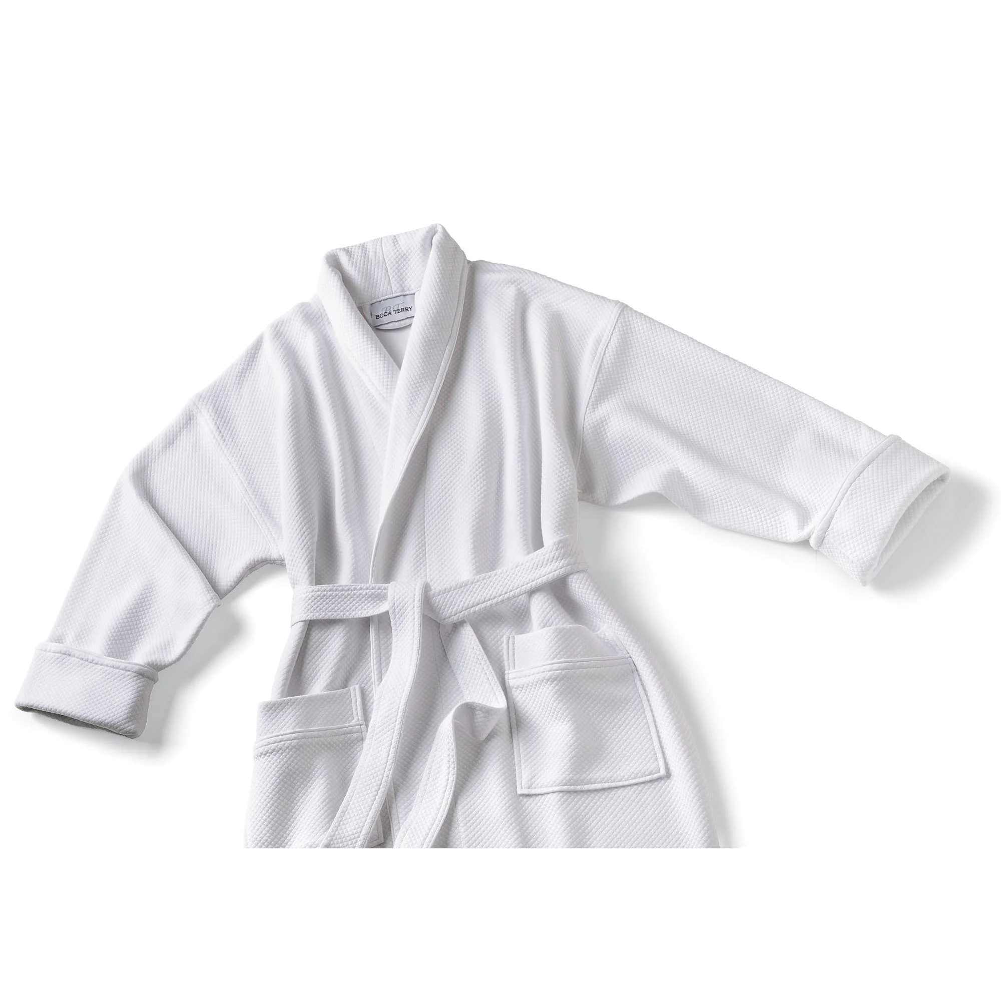 Boca Terry Robe, Knit Waffle Shawl Collar - Image 4