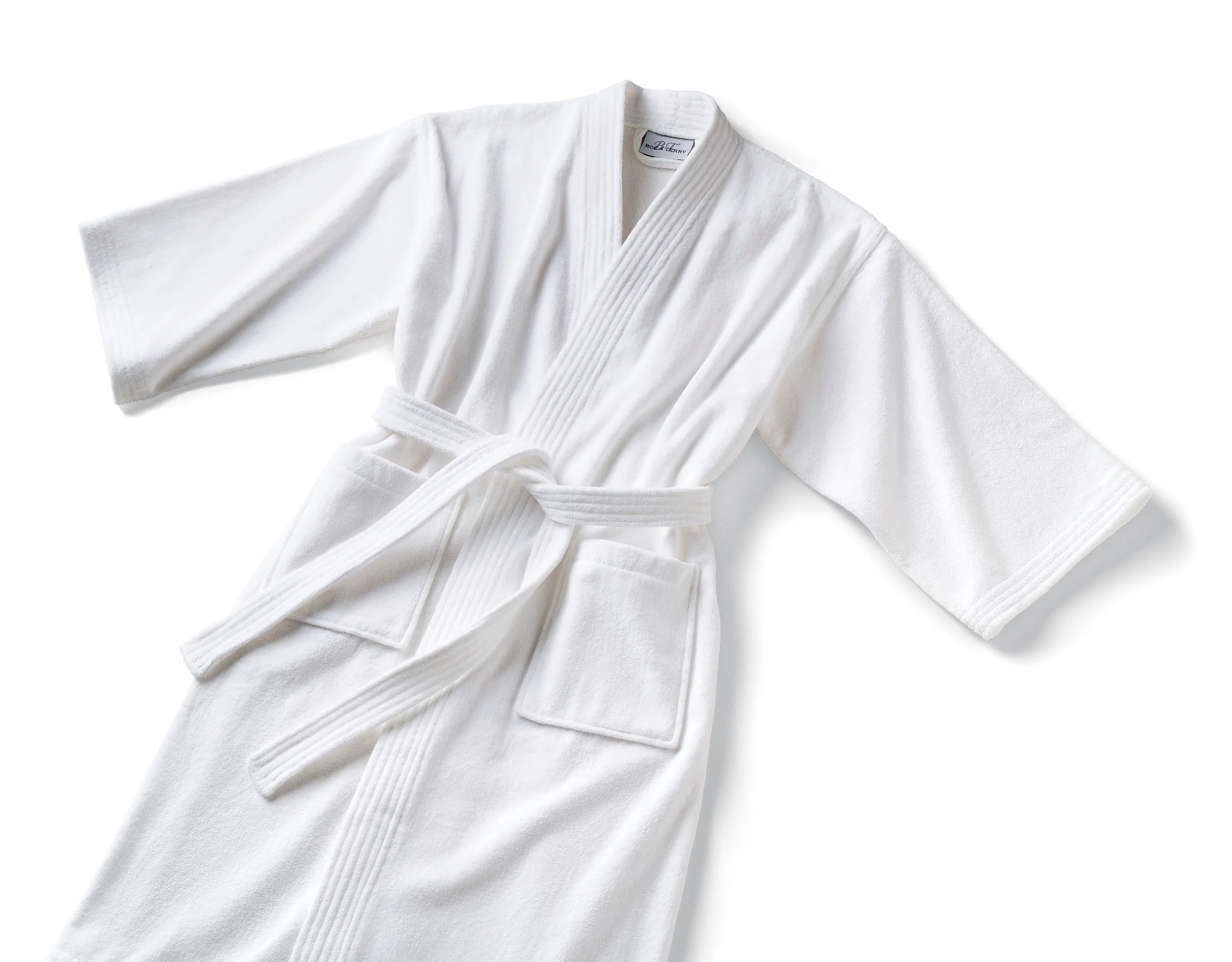 Boca Terry Robe, Velour Roll Collar - Image 3