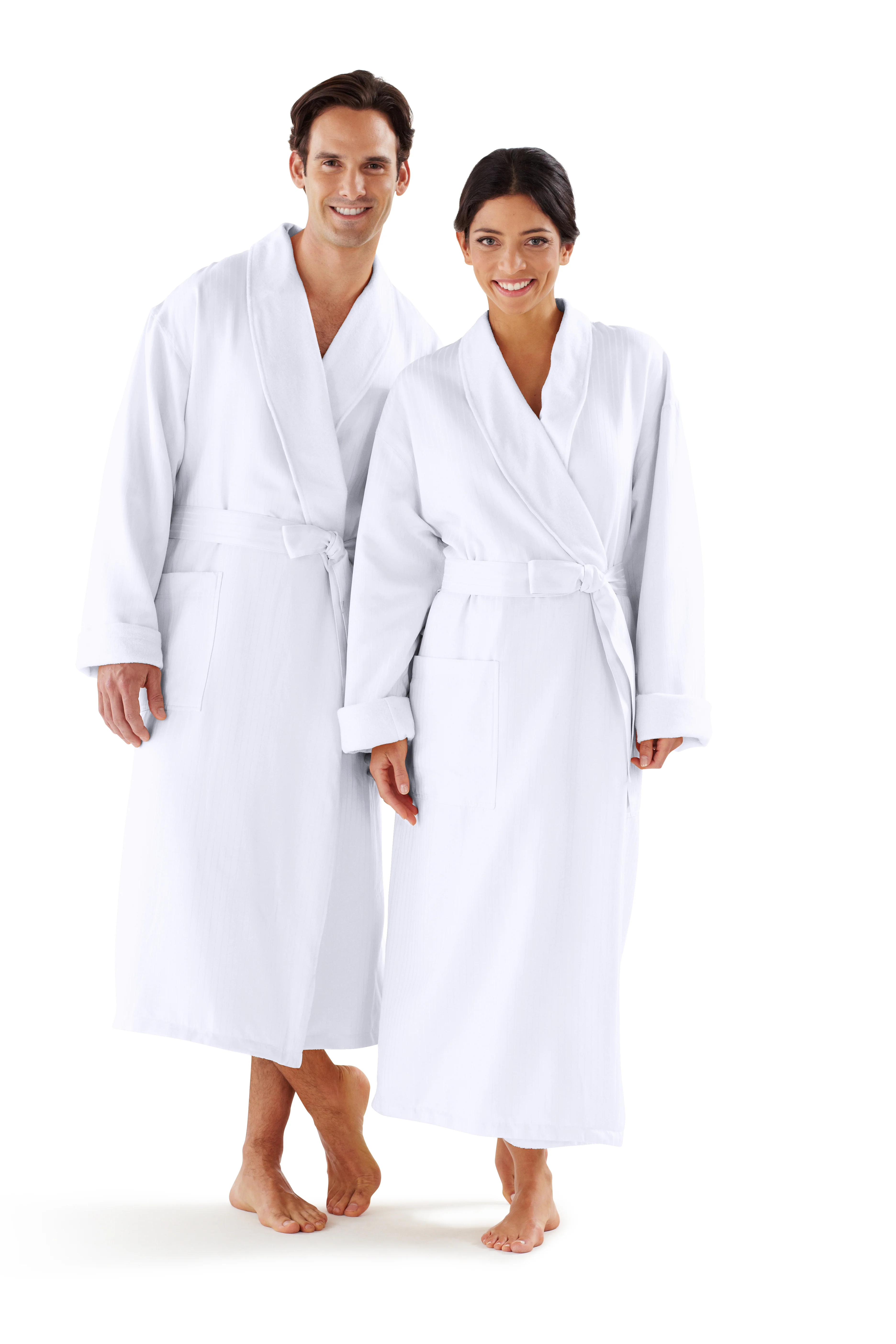 Boca Terry Satin Stripe Shawl Collar Robe - Image 2