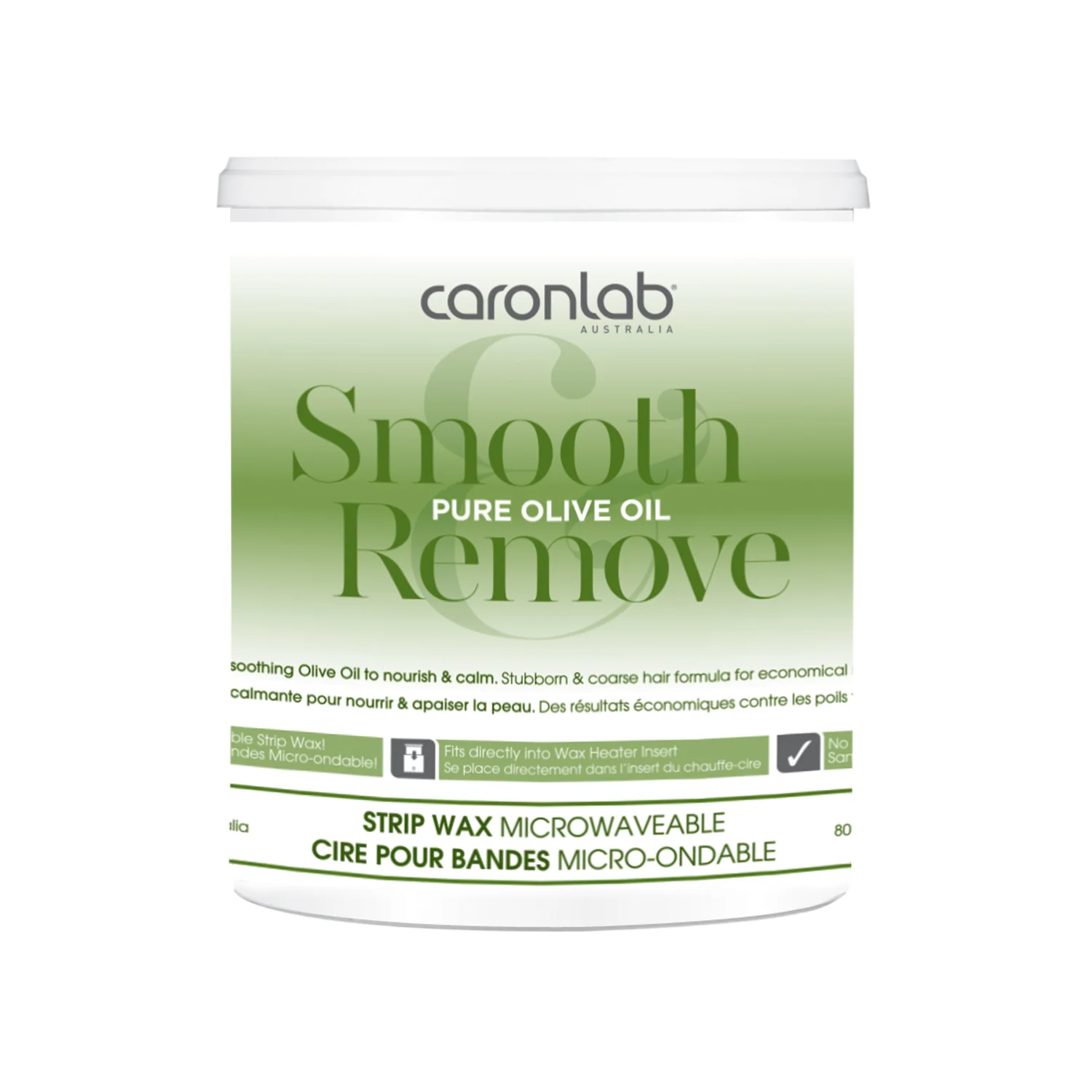 Caronlab Pure Olive Oil Strip Wax, Microwaveable, 27 oz