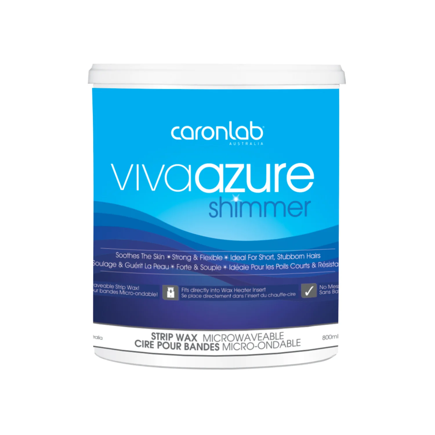 Caronlab Viva Azure Shimmer Strip Wax, Microwaveable, 27 oz