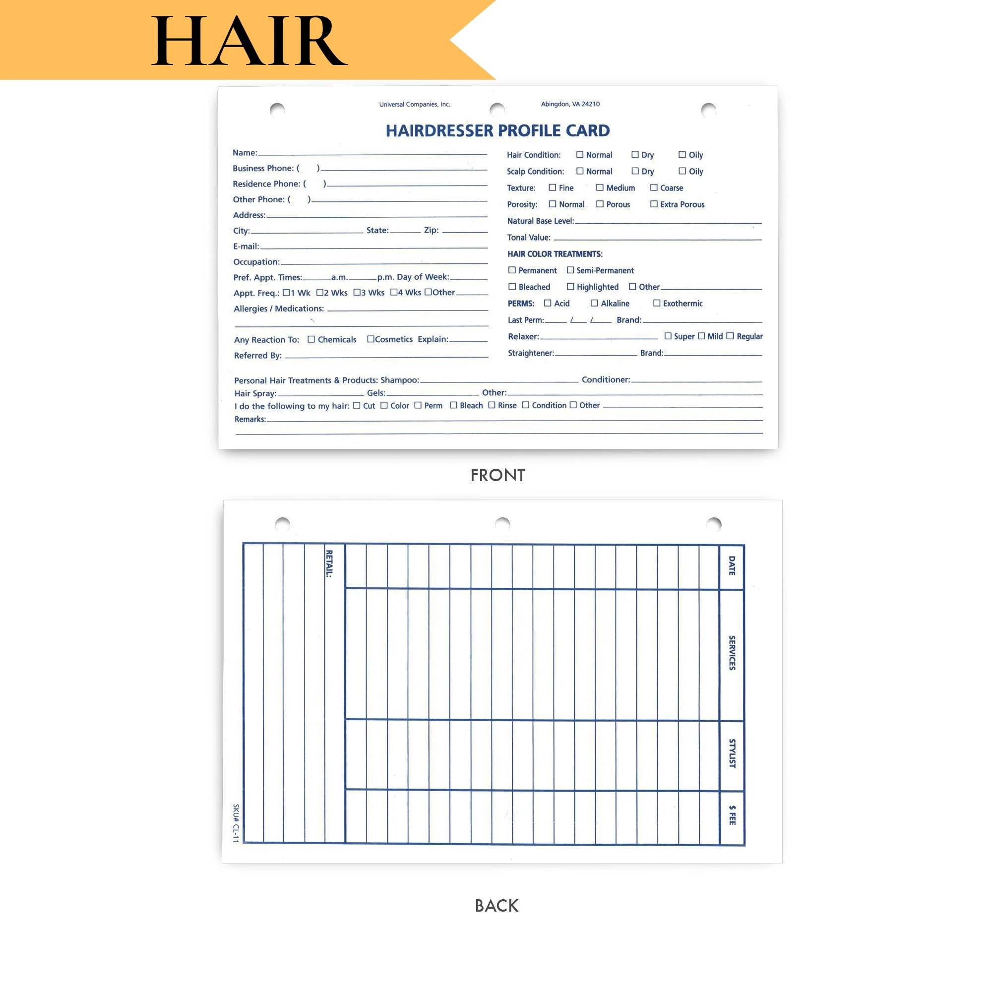 Client Profile Intake Cards, 100 ct - Image 3