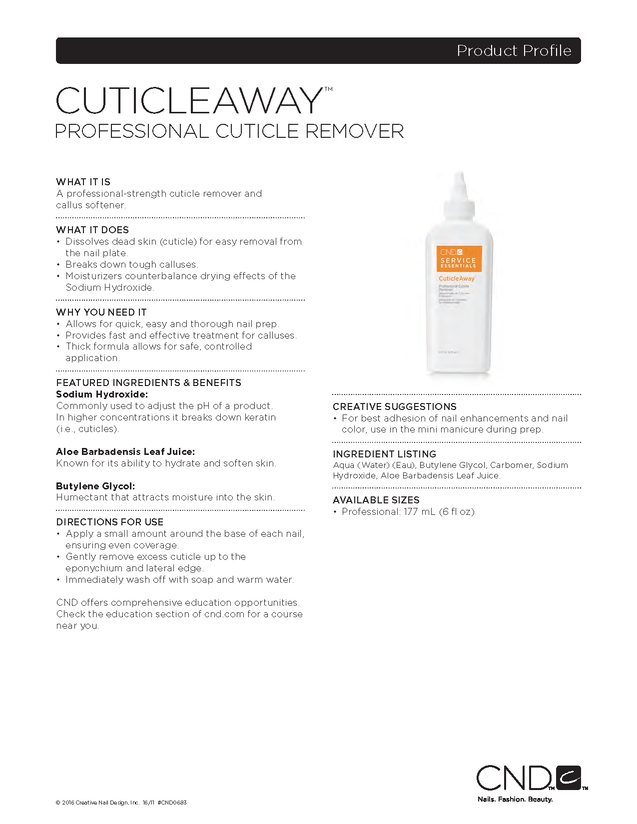 CND Service Essentials, Cuticle Away, 6 fl oz - Image 2