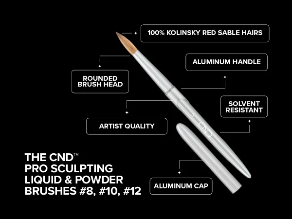 CND Pro Sculpting Liquid & Powder Round Brush, #8 - Image 3