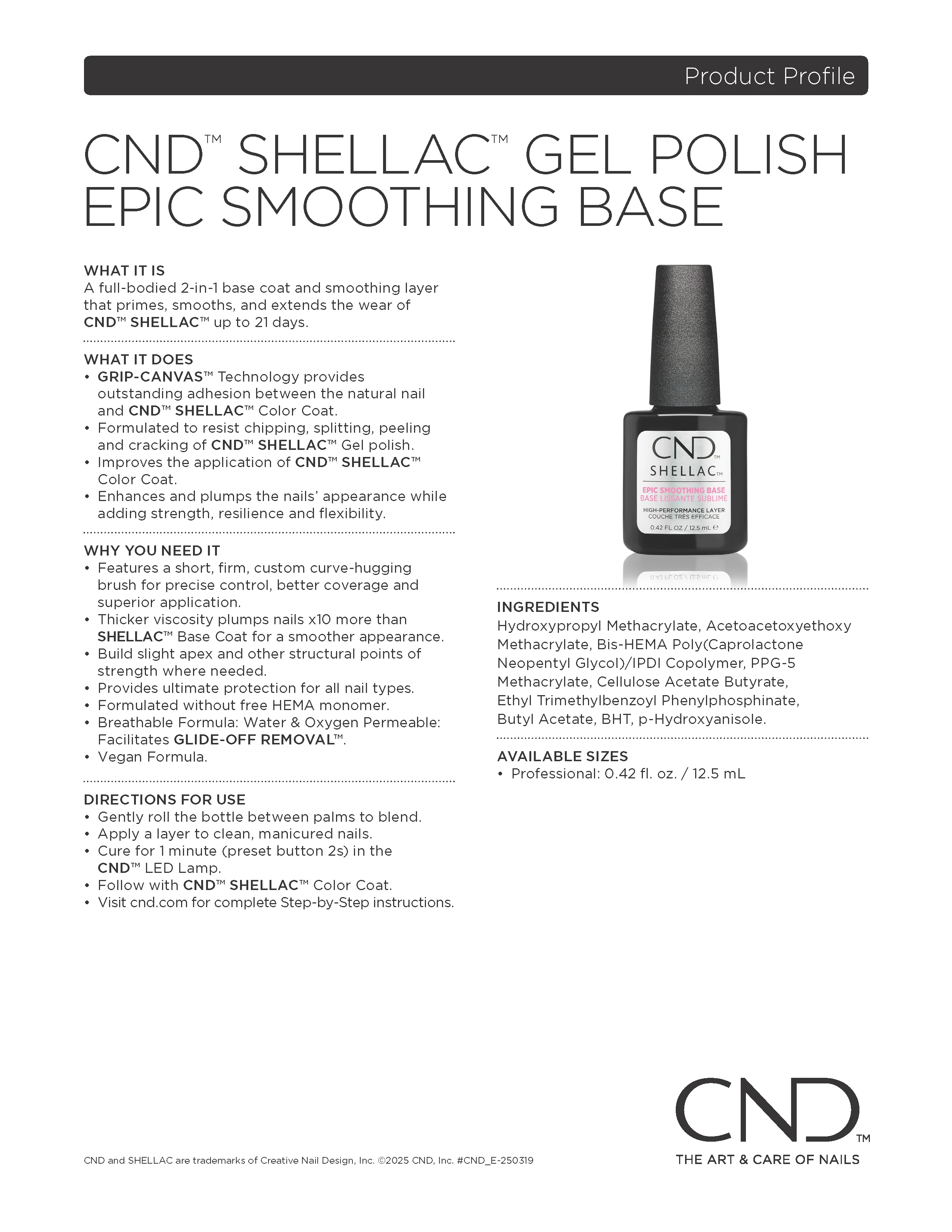 CND Shellac, Epic Smoothing Base Coat, 0.42 fl oz - Image 5