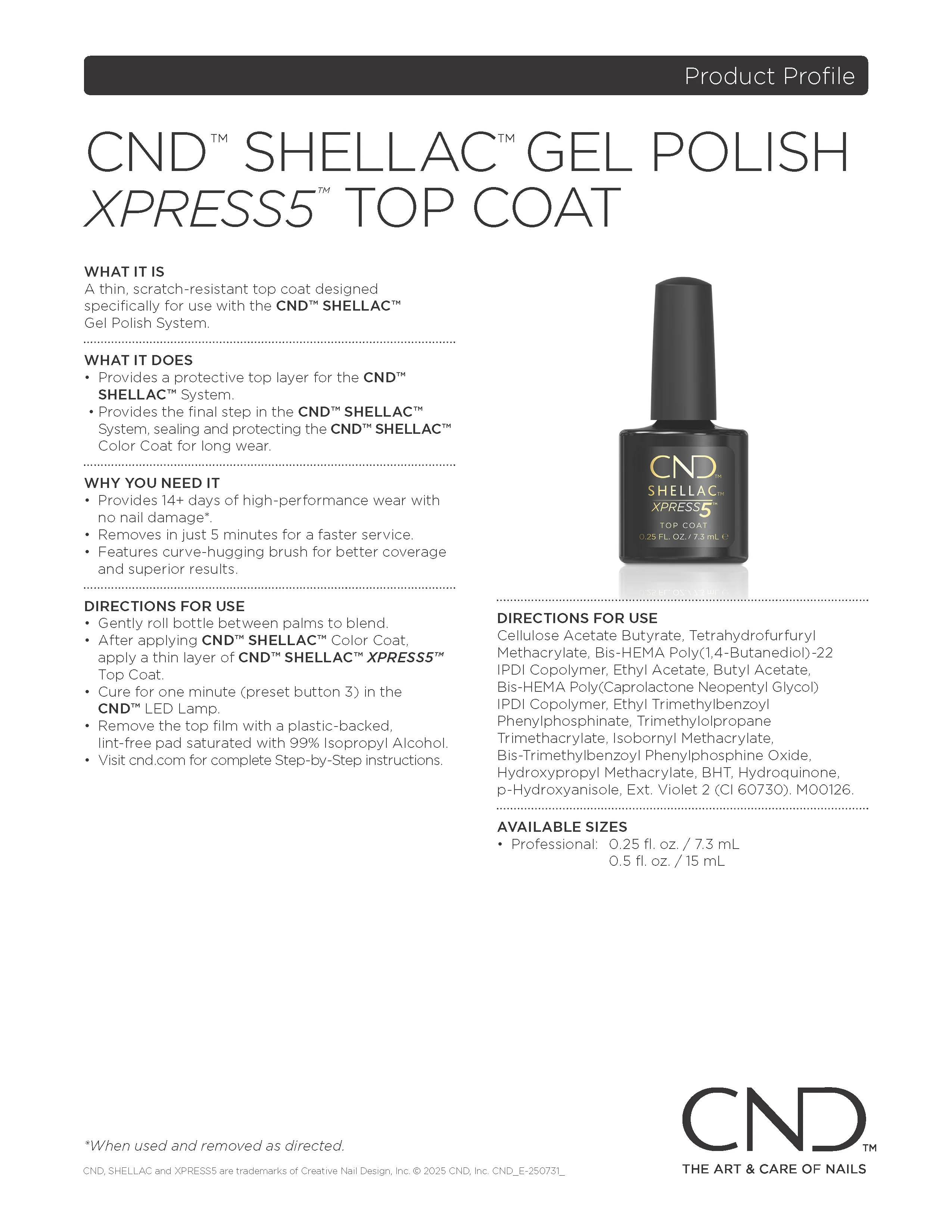 CND Shellac, Xpress5 Top Coat - Image 3