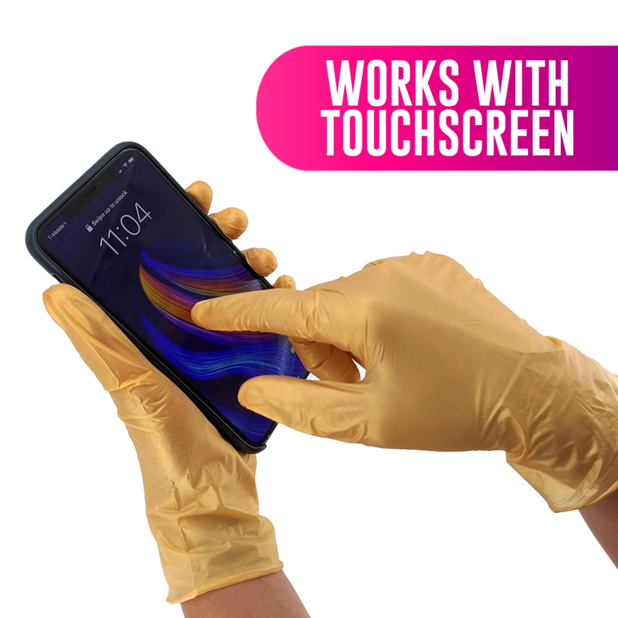Colortrak Nitrile Gloves, Luminous Gold, 100 ct - Image 3