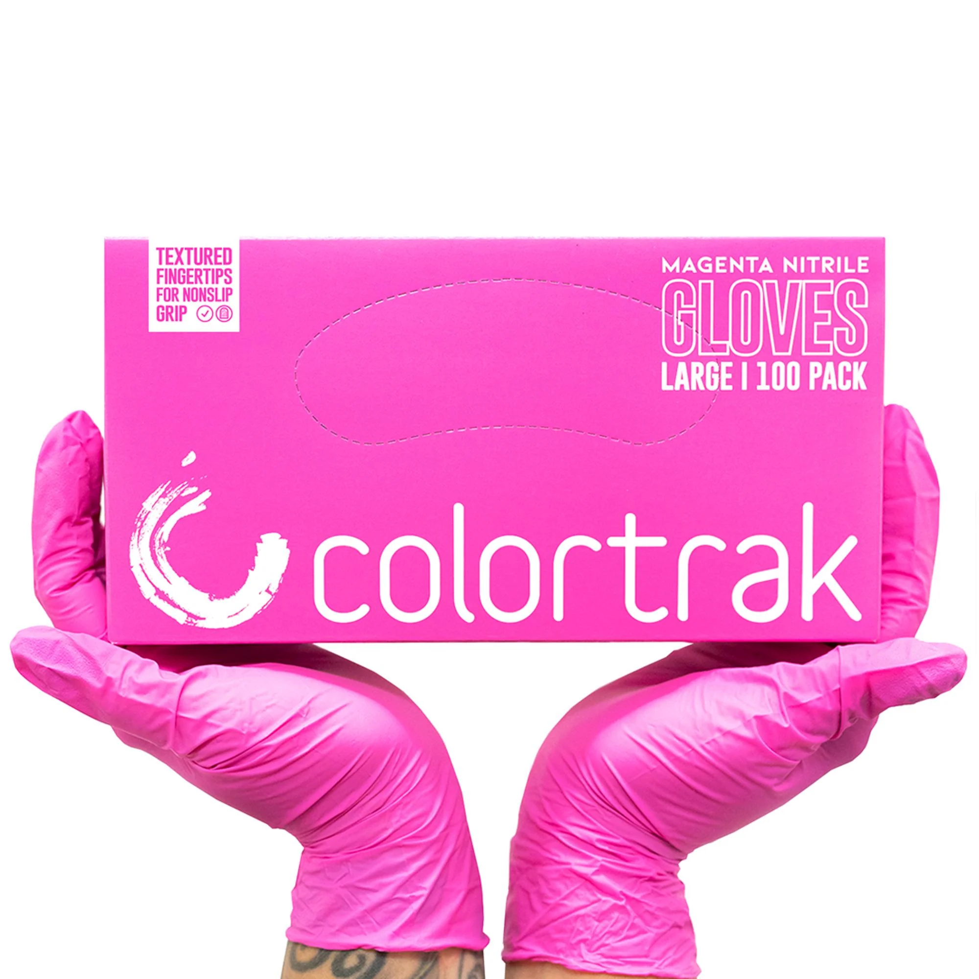 Colortrak Nitrile Gloves, Magenta, 100 ct - Image 2