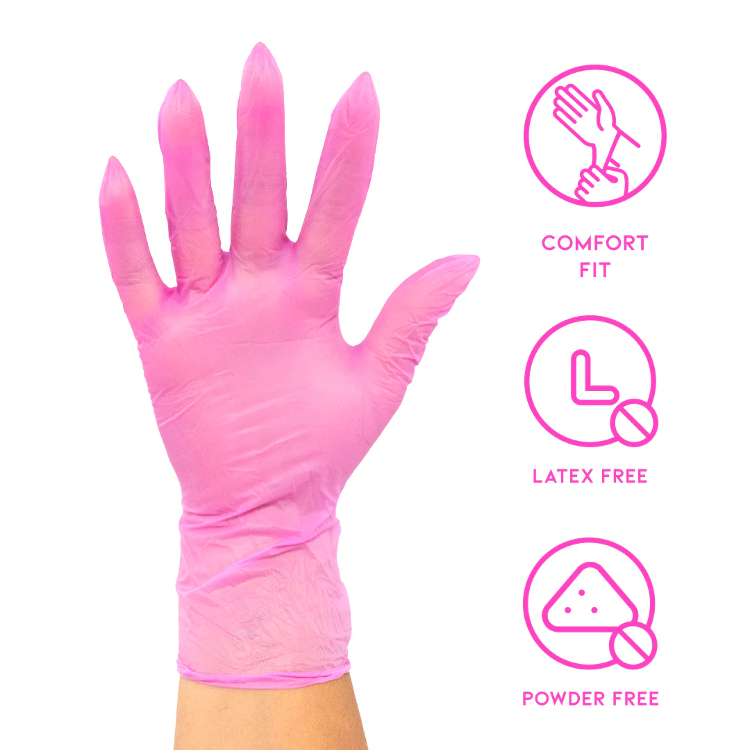Colortrak Pink Vinyl Gloves, 100 ct - Image 3