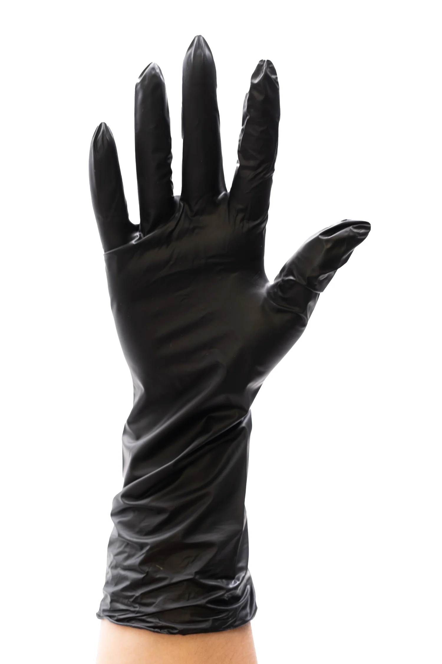 Colortrak Extended Cuff Black Vinyl Gloves, 100 ct