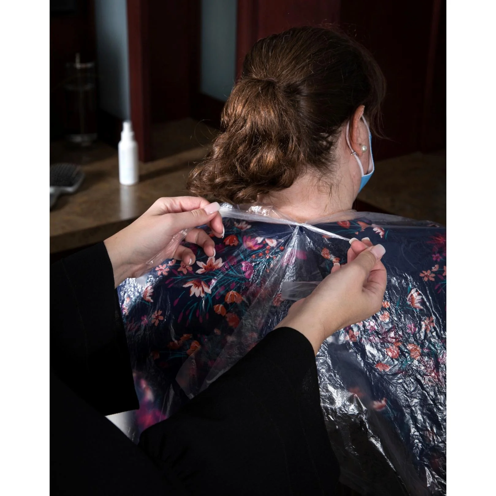 Disposable Plastic Client Cape, 51"W X 63"L , 50 pack - Image 3