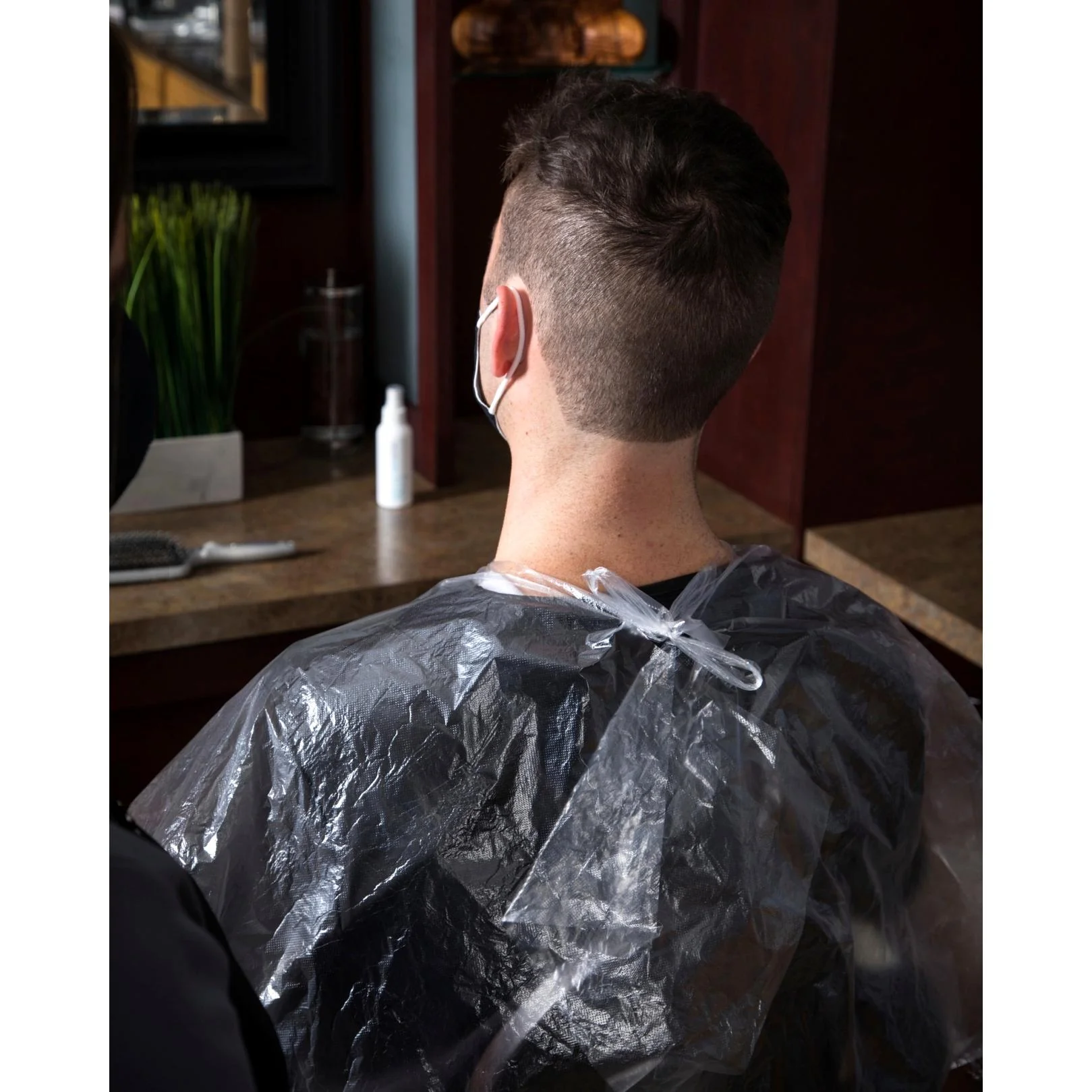 Disposable Plastic Client Cape, 51"W X 63"L , 50 pack - Image 5