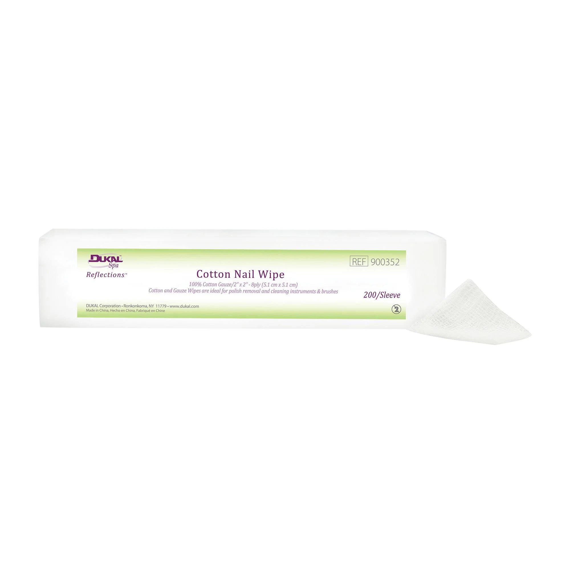 Dukal 8-Ply Cotton Filled Gauze Nail Wipes, 2"x 2", 200 ct