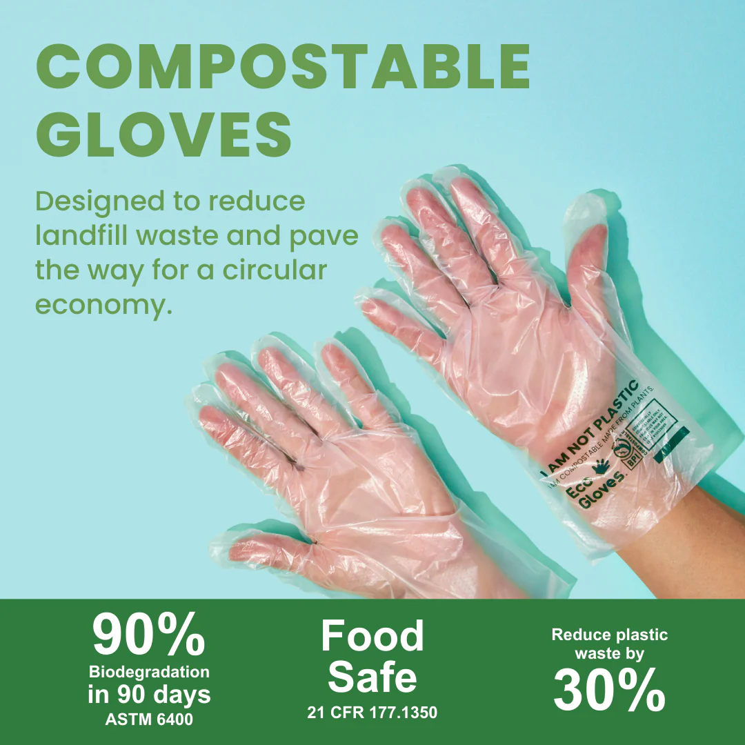 Eco Gloves Compostable Gloves, Clear, 100 ct - Image 3