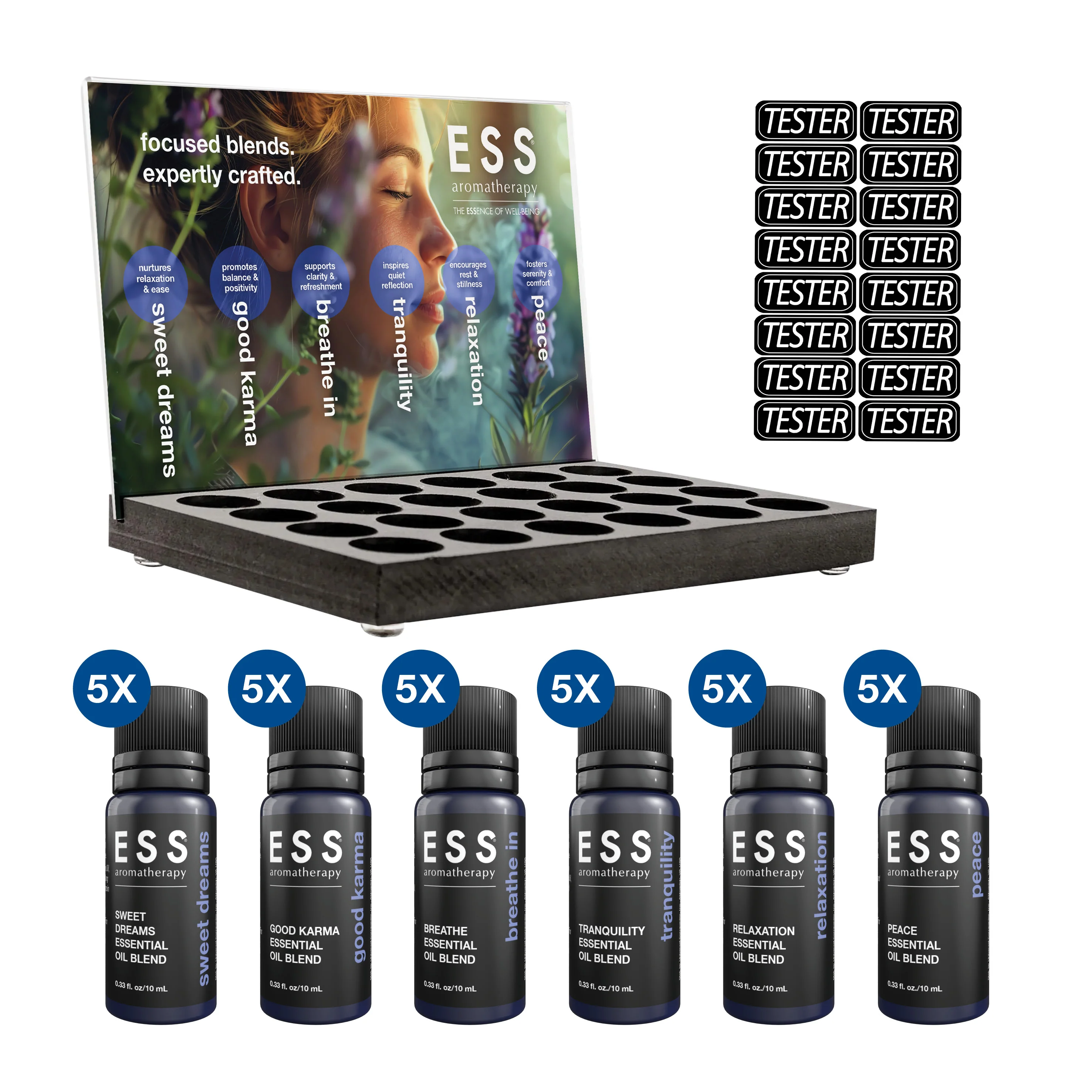 ESS Aromatherapy Pure Essential Oil Blends Retail Display Package, 33 piece - Image 3