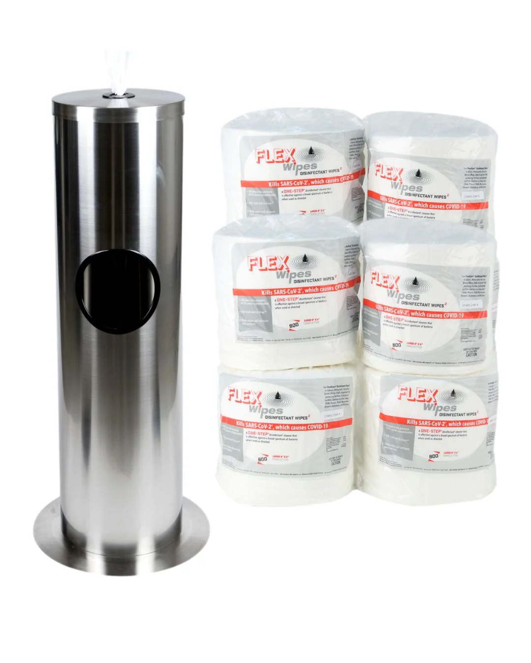 Flex Disinfecting Gym Wipes and a FREE Stainless Steel Dispenser