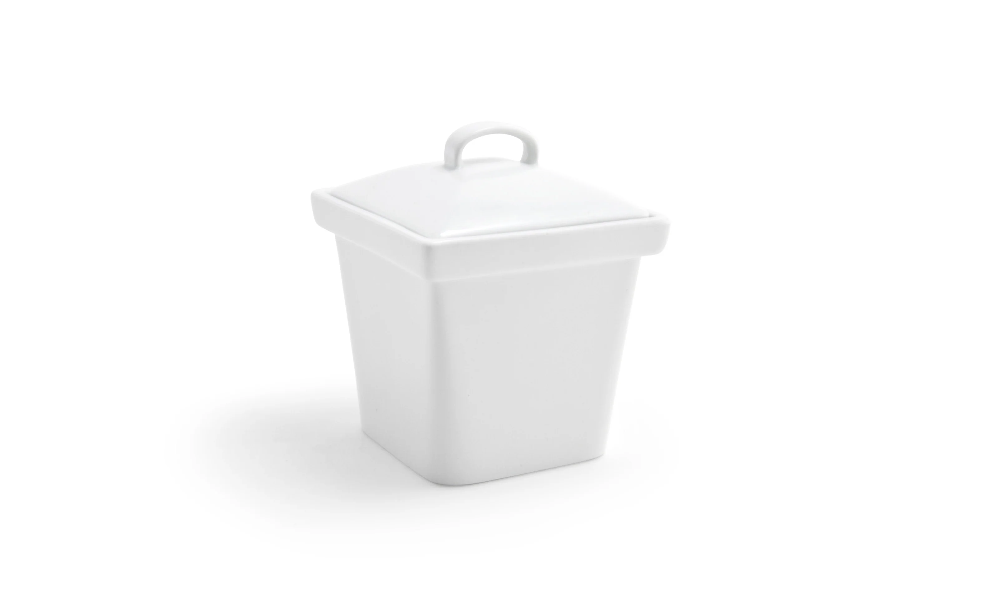 FOH Square Porcelain Pot with Lid, 3 oz