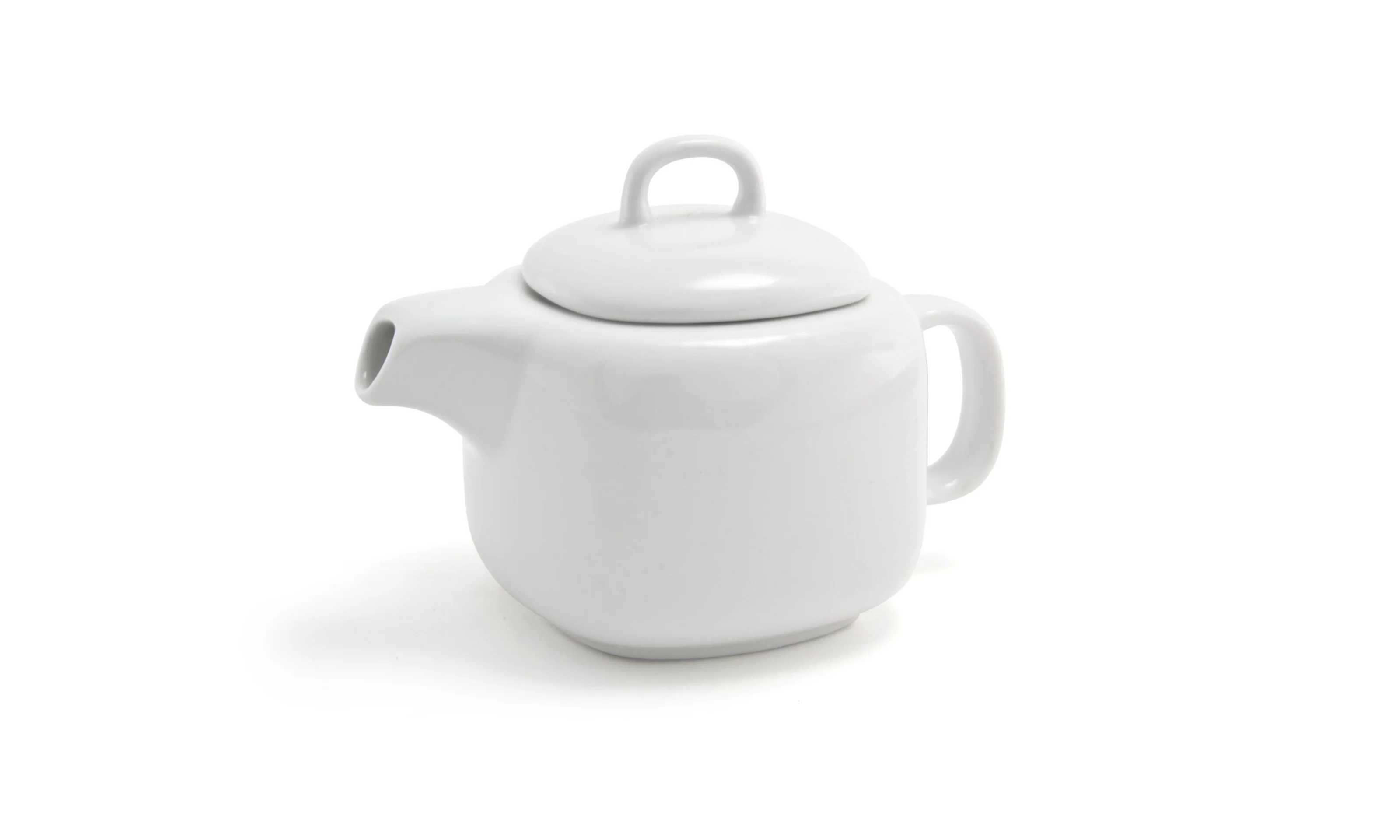 FOH Porcelain Square Mod White 16 oz. Teapot,  6 ct.
