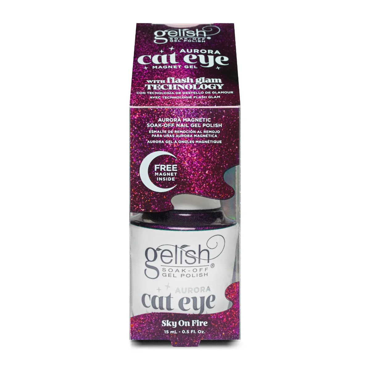 Gelish Cat Eye, Magnetic Aurora, Sky On Fire, 0.5 fl oz - Image 3