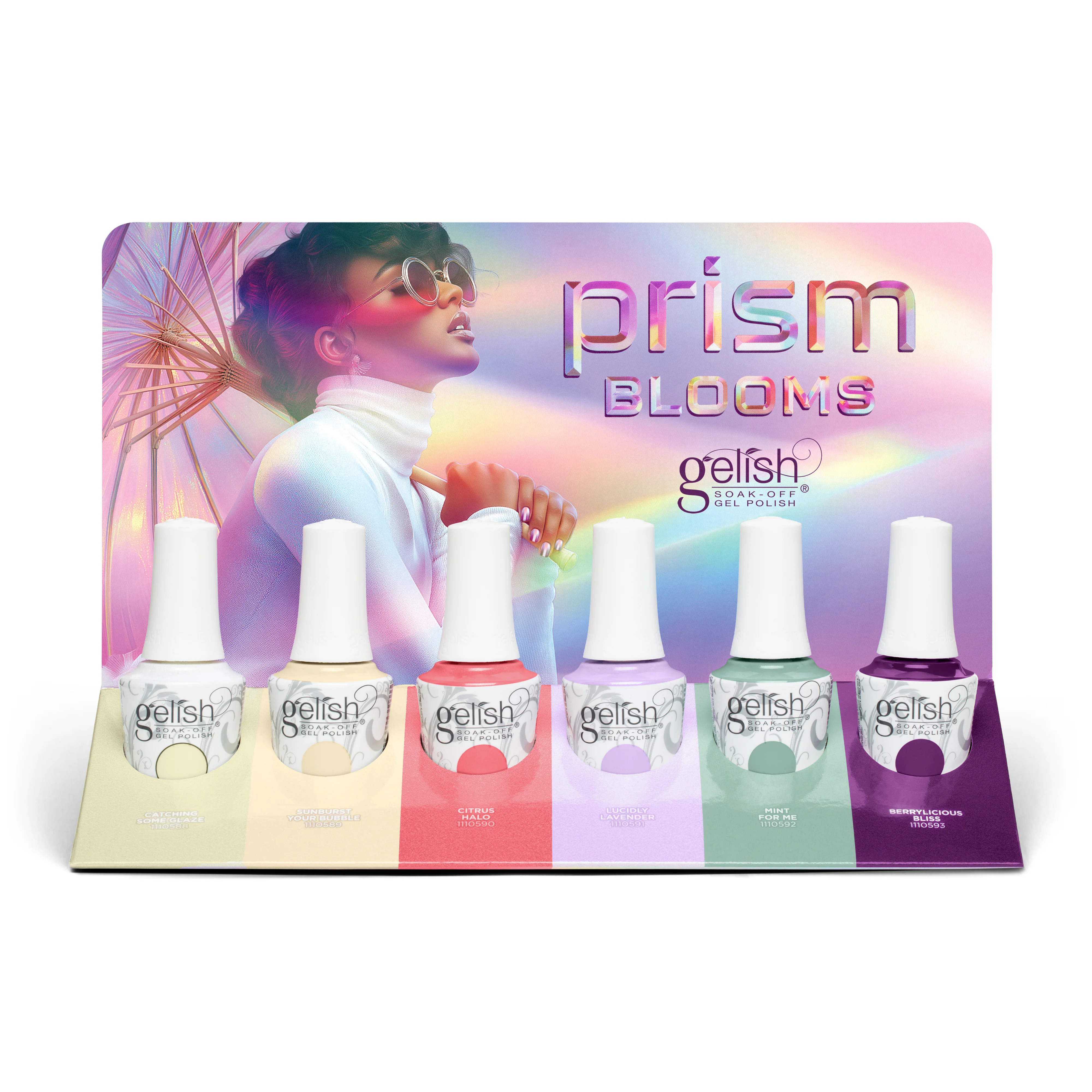 Gelish Gel Polish, Prism Blooms Collection Display, 6 Piece