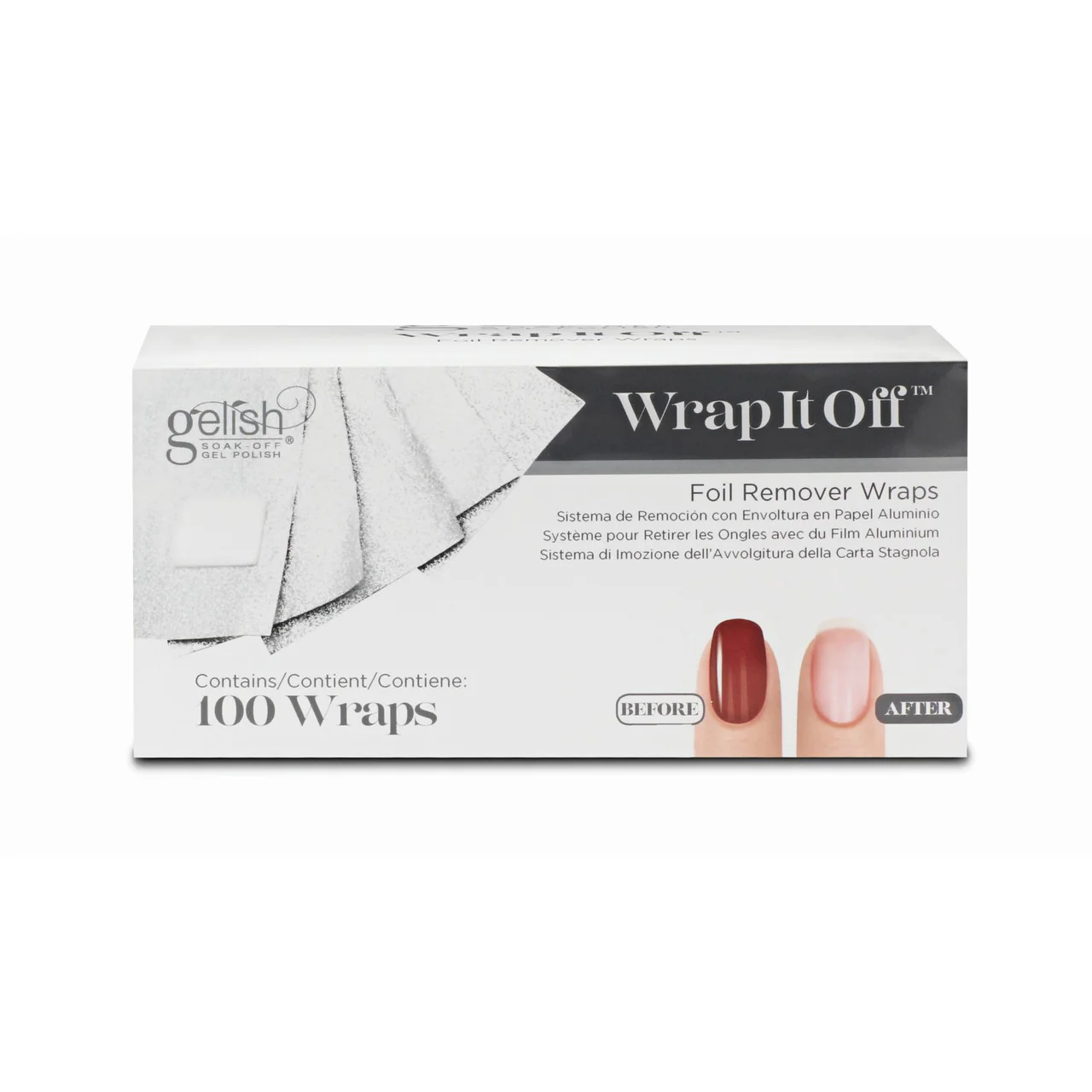 Gelish Removal Essentials, Wrap It Off Foil Wraps, 100 ct