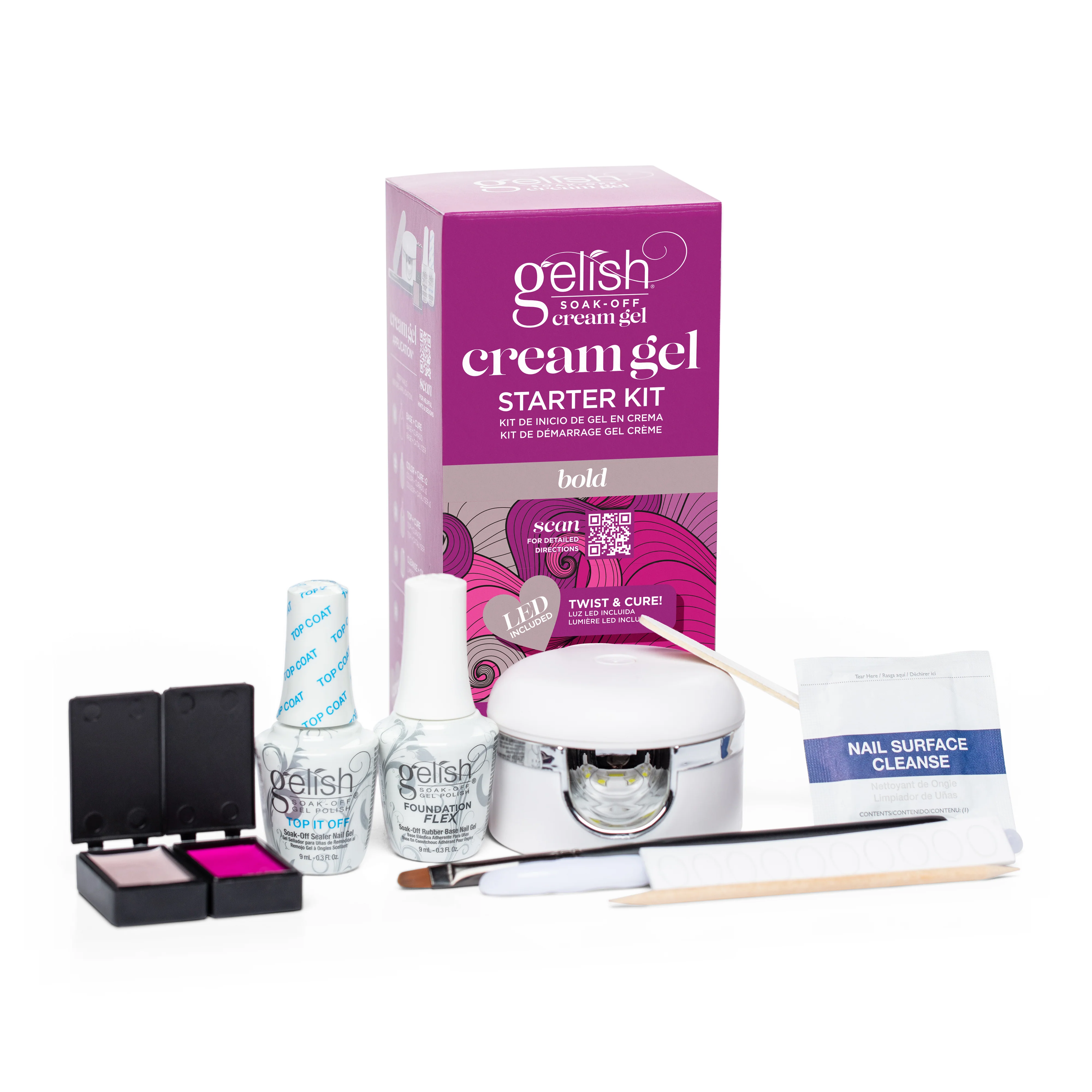Gelish Soak-Off Cream Gel Starter Kit, Bold
