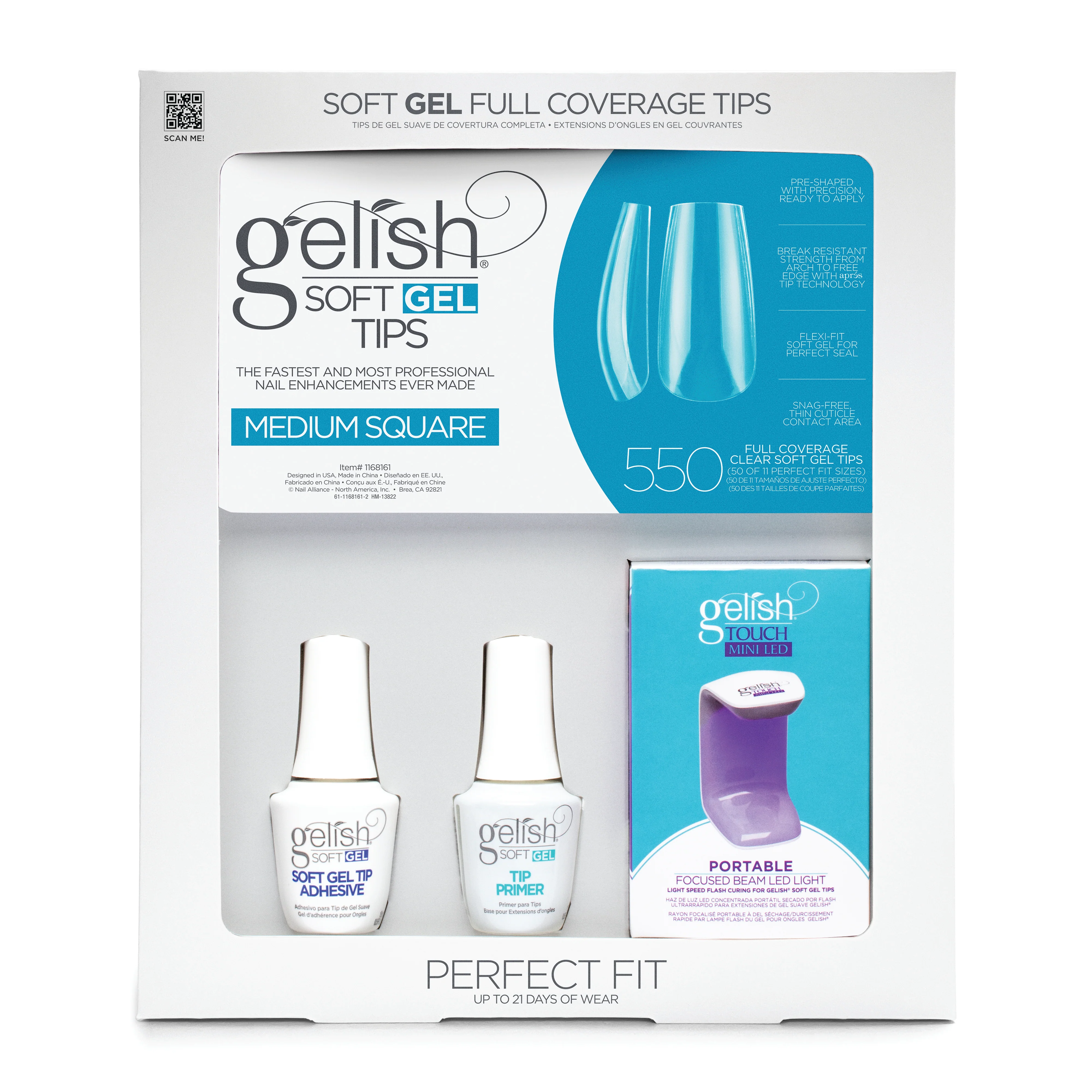 Gelish Soft Gel Medium Square Kit, 550 ct