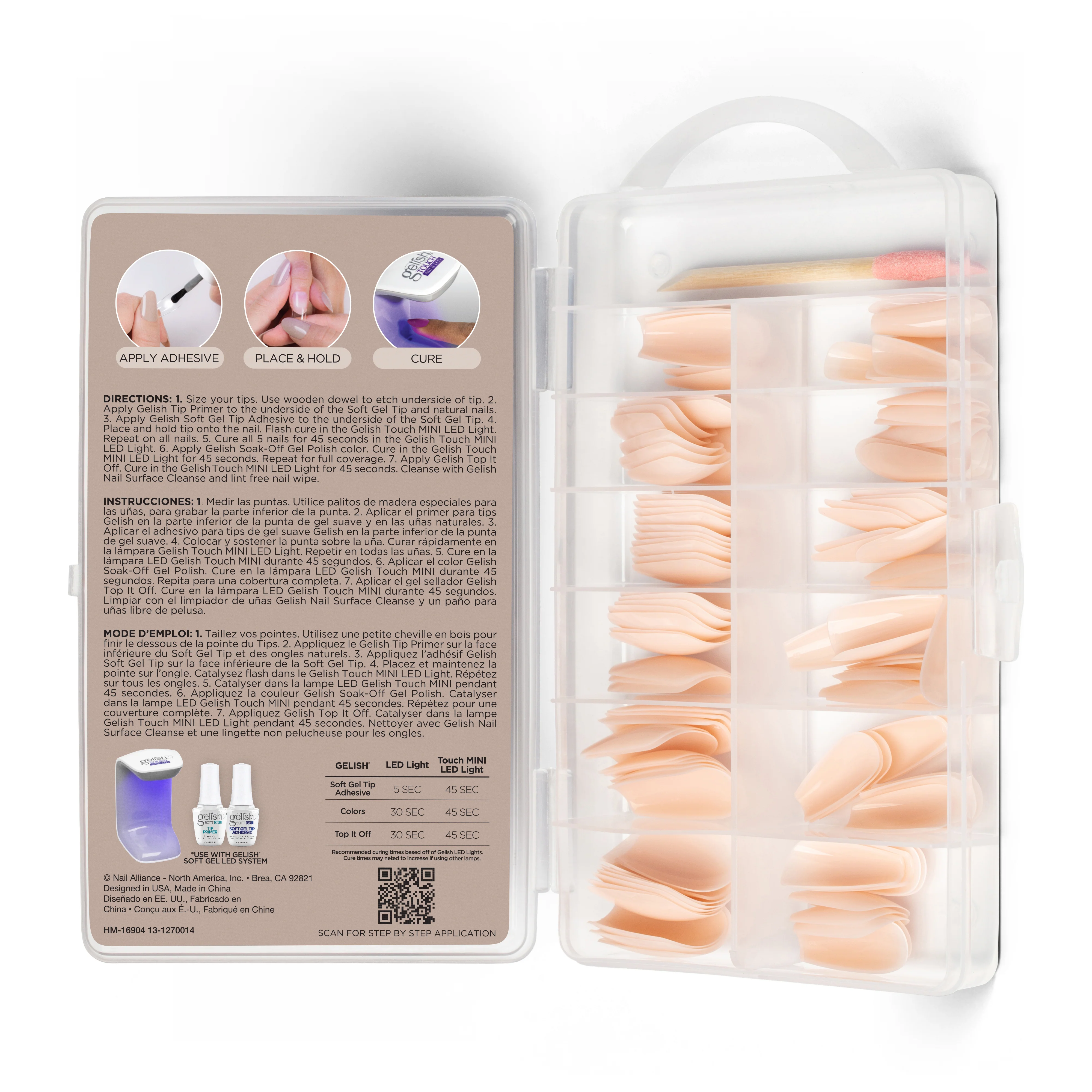 Gelish Soft Gel Tips, Light Nude, Medium Coffin, 120 ct - Image 2