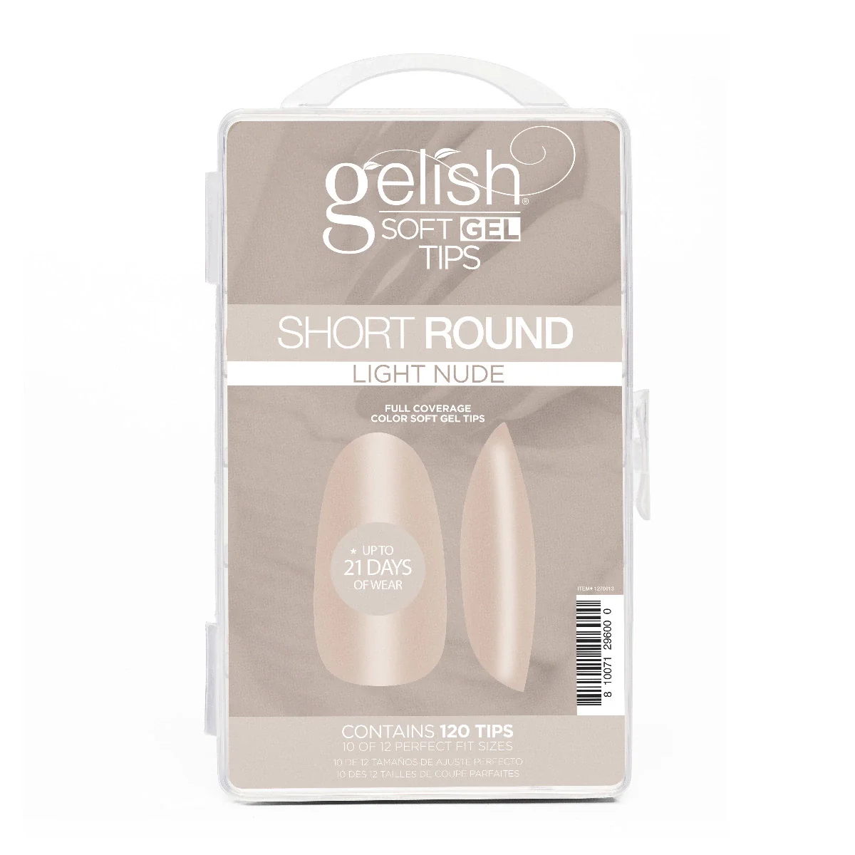 Gelish Soft Gel Tips, Light Nude, Short Round, 120 ct