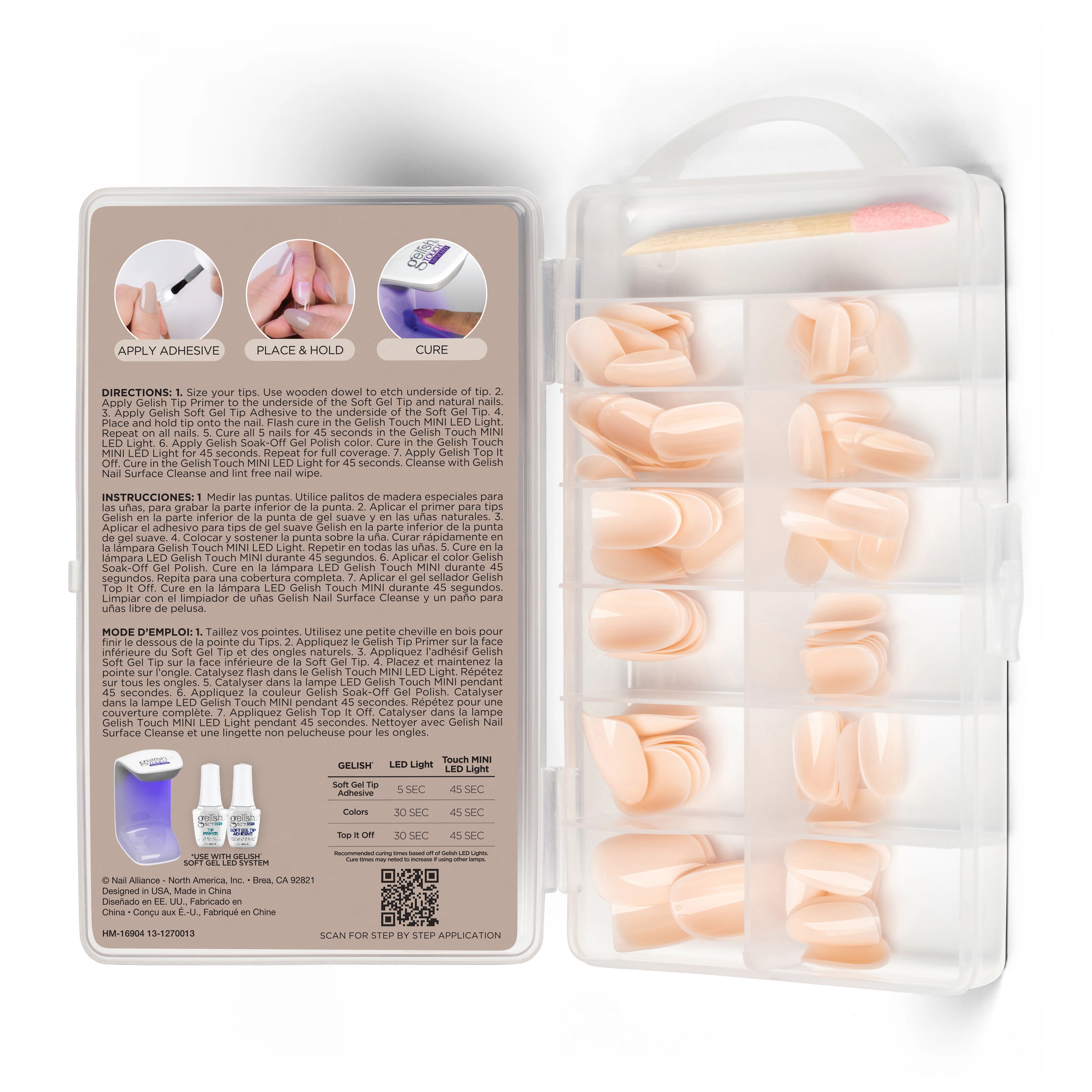 Gelish Soft Gel Tips, Light Nude, Short Round, 120 ct - Image 2