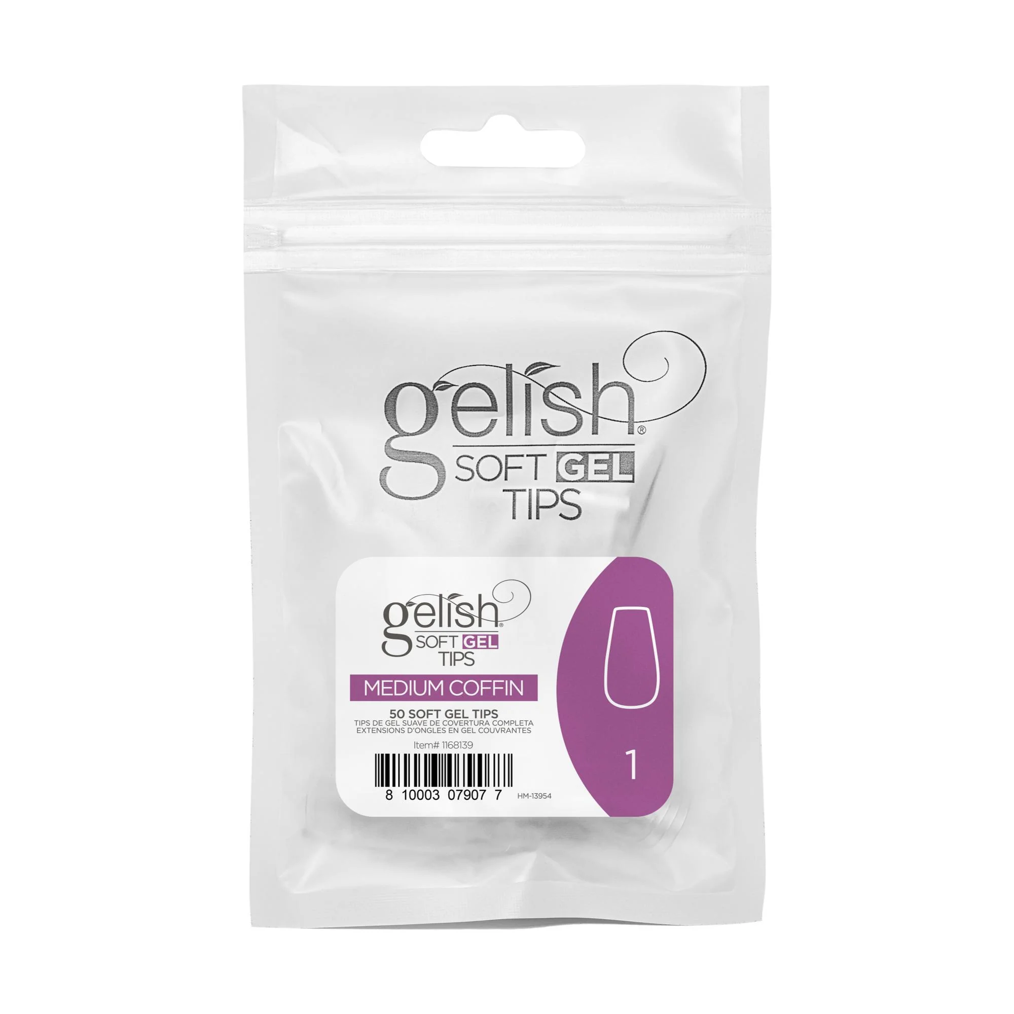Gelish Soft Gel Tips, Medium Coffin, 50 ct, Refill - Image 3