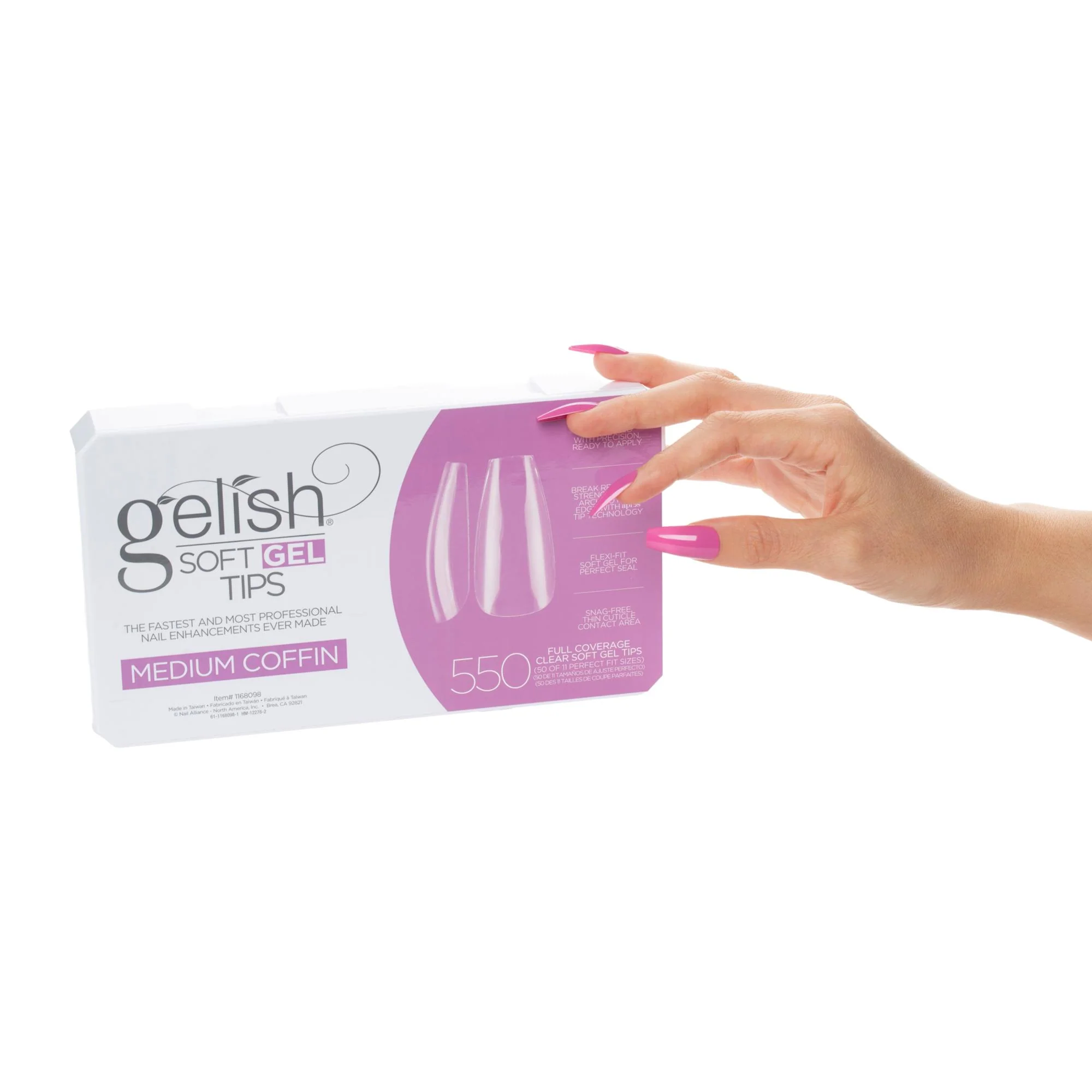 Gelish Soft Gel Tips, Medium Coffin, 550 ct - Image 3