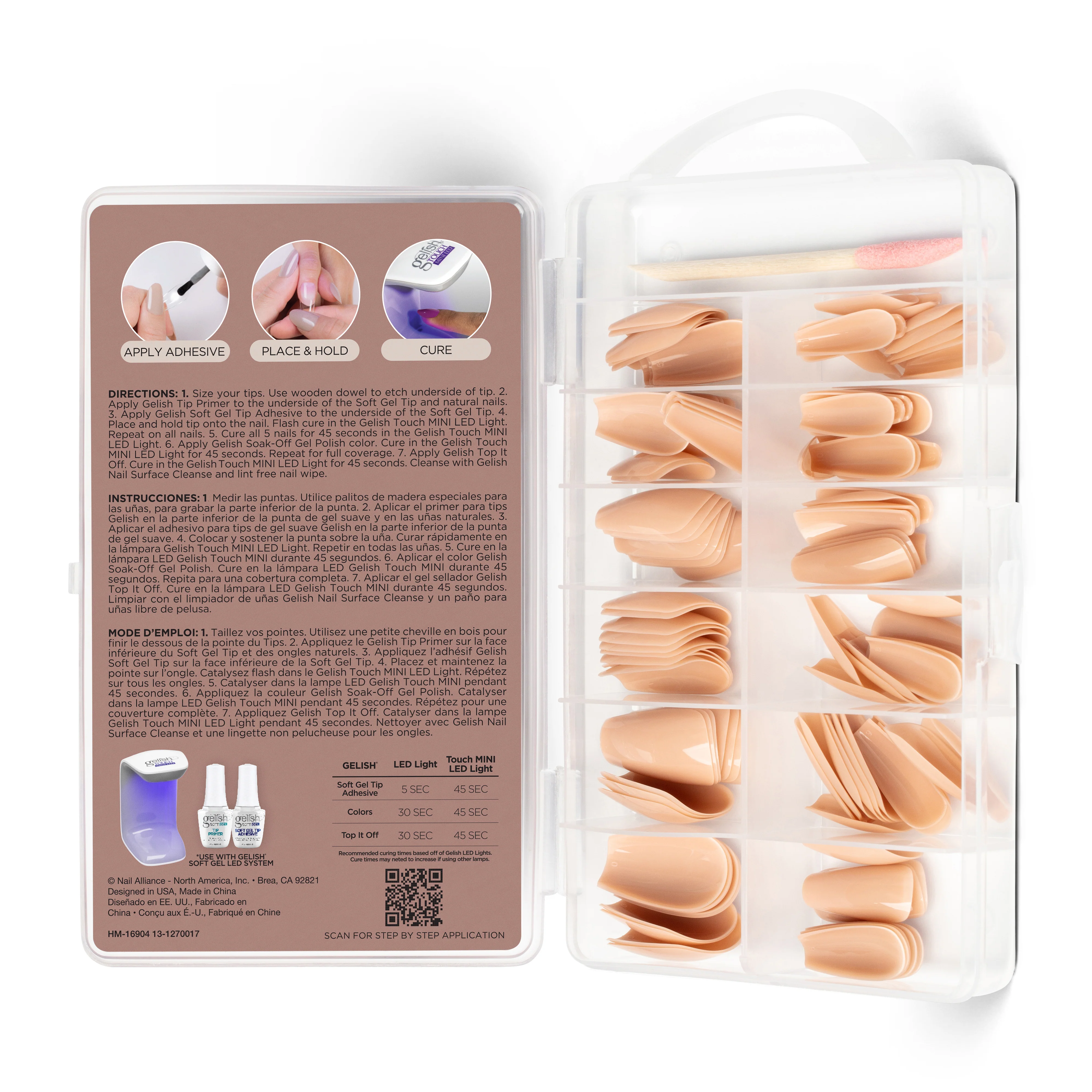 Gelish Soft Gel Tips Nude, Medium Coffin, 120 ct - Image 2
