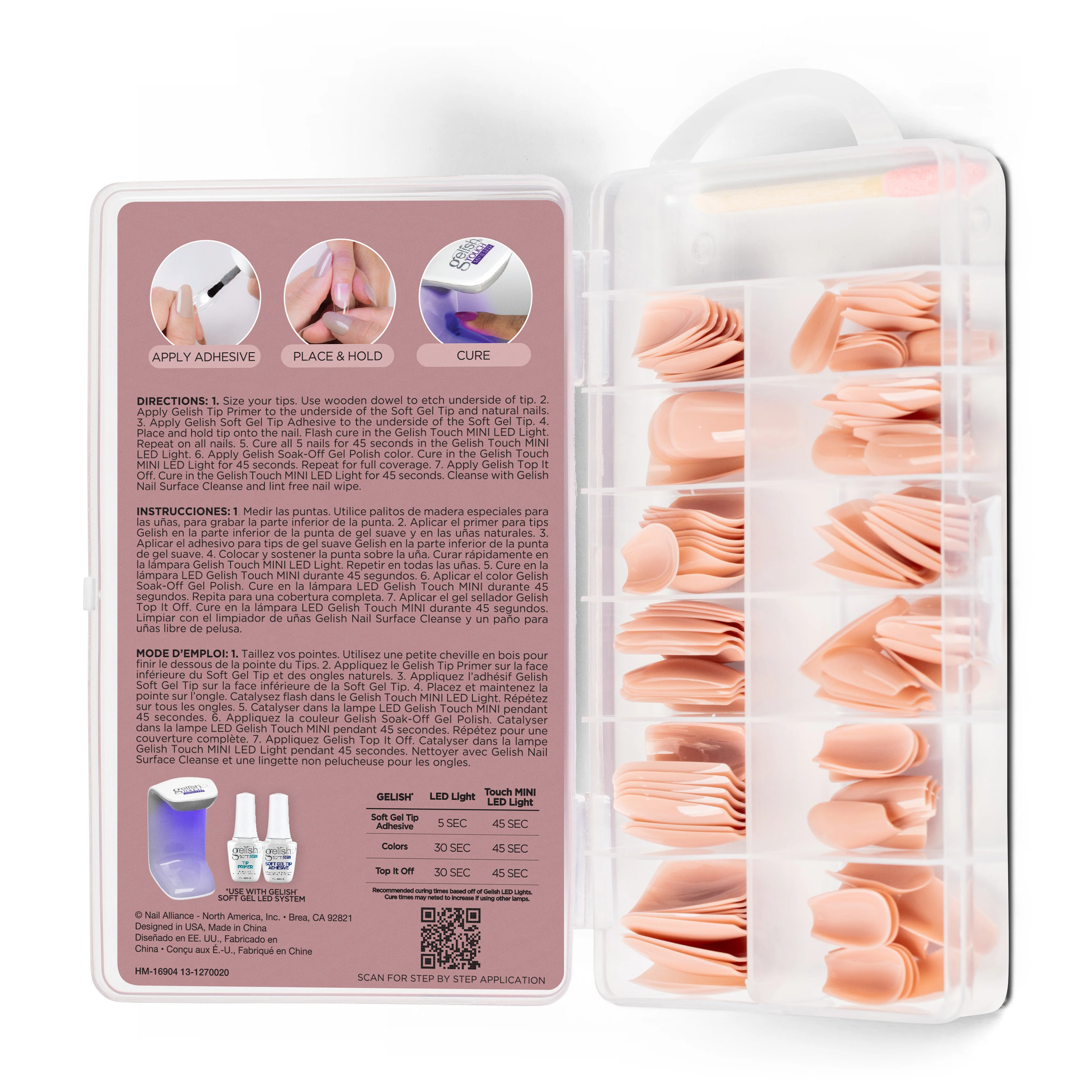 Gelish Soft Gel Tips, Pink Nude, Medium Coffin, 120 ct - Image 2