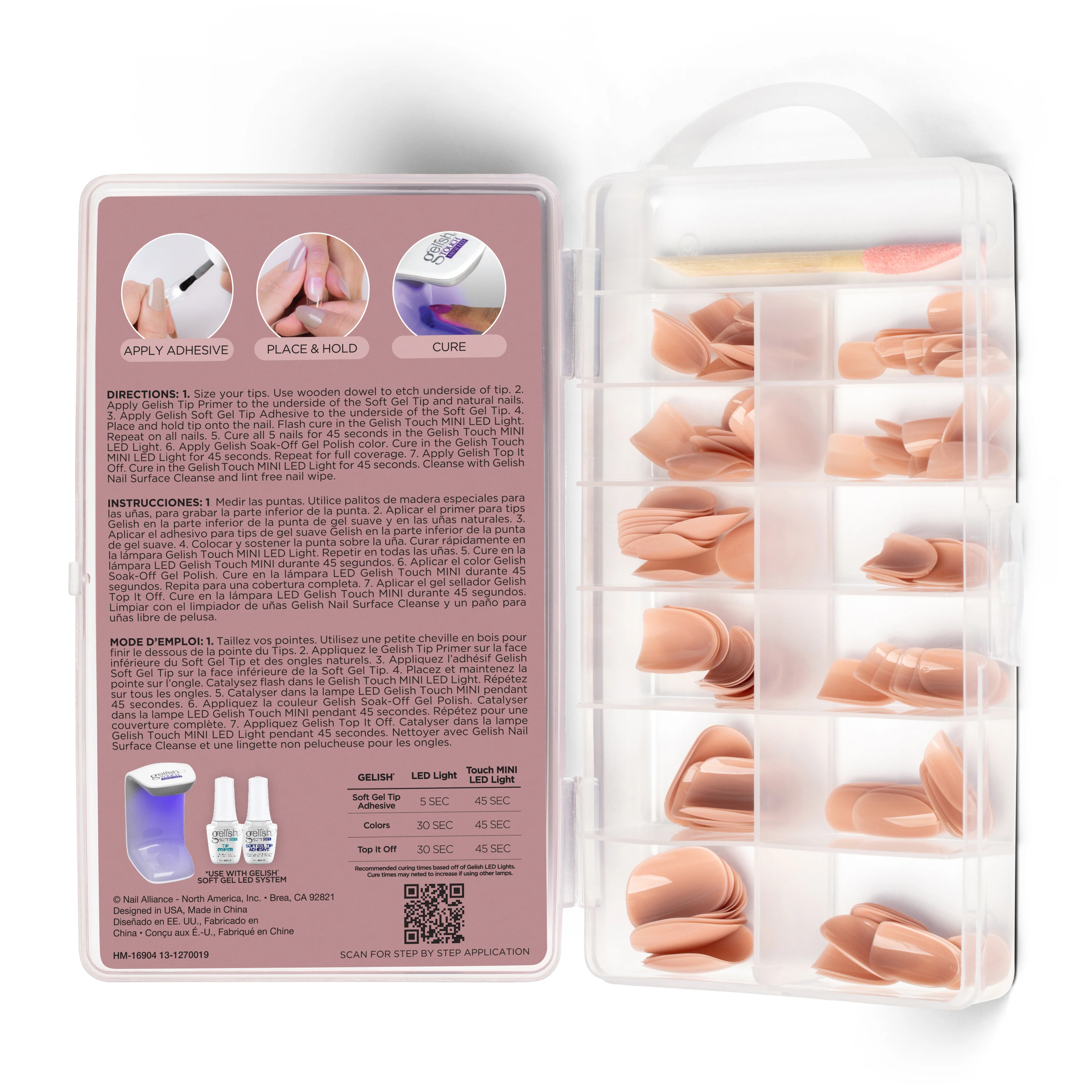 Gelish Soft Gel Tips, Pink Nude, Short Round, 120 ct - Image 2