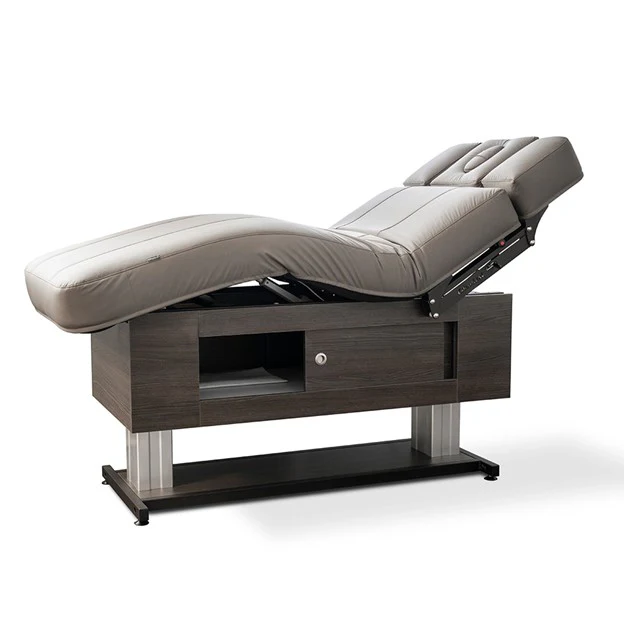 Gharieni MO1 Max High Performance Treatment Bed with Dual Headrests, Medium Width, Choco Upholstery, Wenge Base