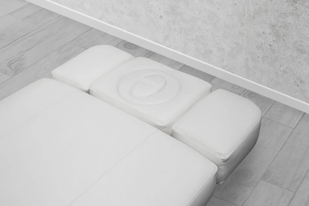 Gharieni MO1 Max High Performance Treatment Bed with Dual Headrests, Medium Width, Choco Upholstery, Wenge Base - Image 7