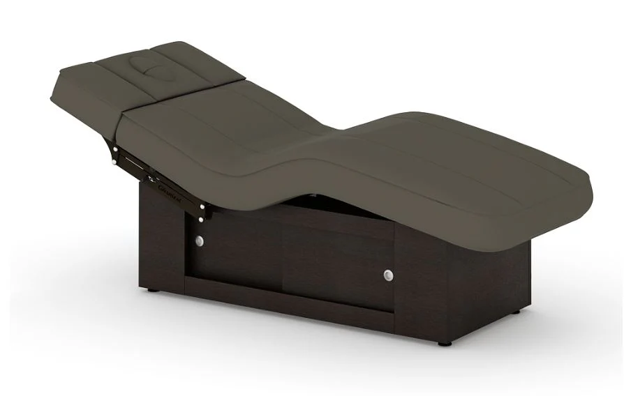 Gharieni MO1 Max Treatment Bed with Dual Headrests, Medium Width, Choco Upholstery, Wenge Base - Image 2