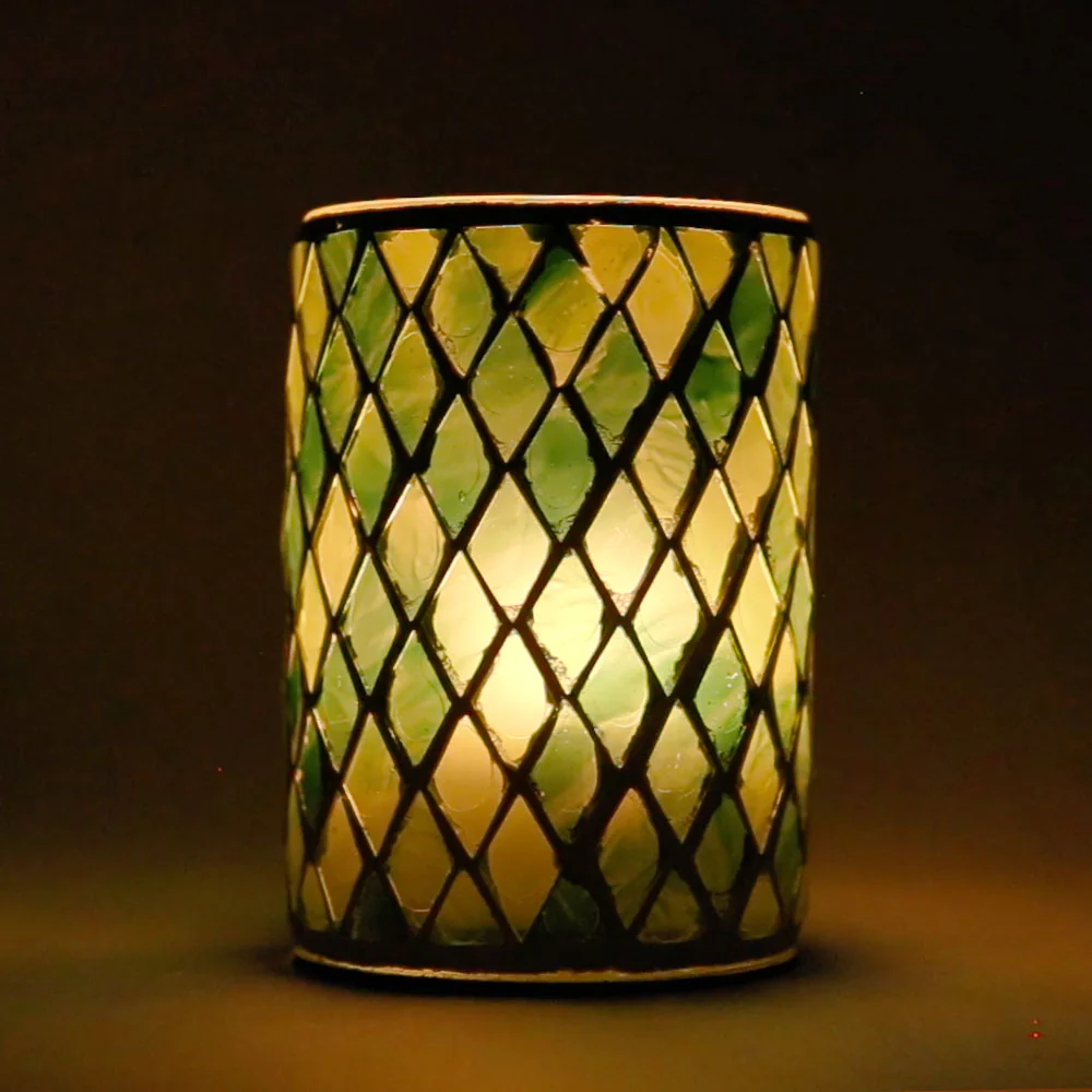 Green Mosaic Candle Holders, 6 ct - Image 2